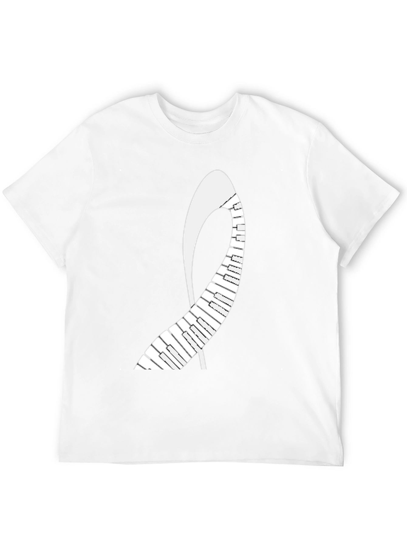 Piano Keys Abstract Graphic Tee - Black Unisex T-Shirt