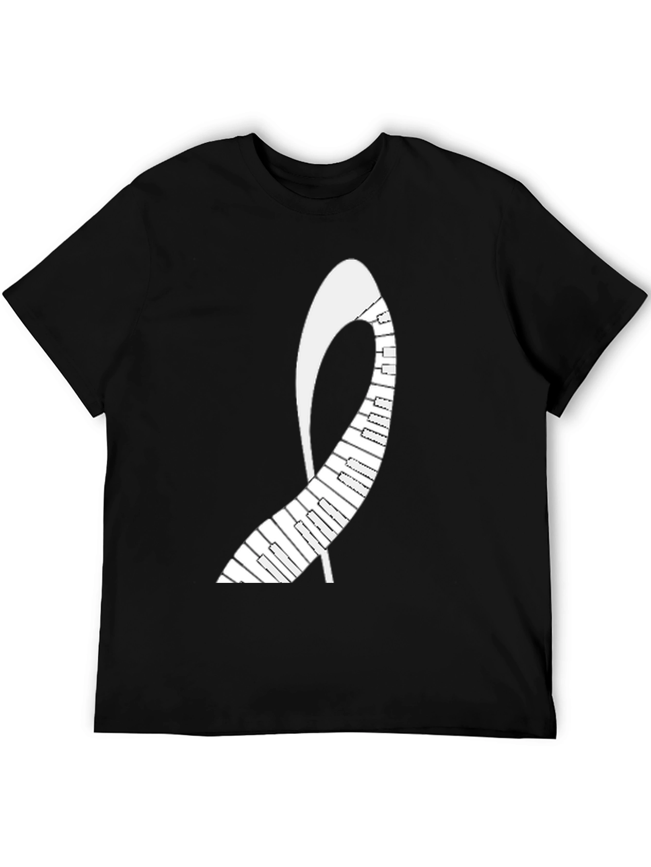 Piano Keys Abstract Graphic Tee - Black Unisex T-Shirt