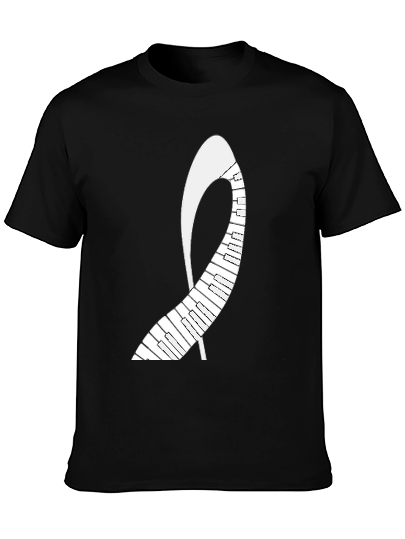 Piano Keys Abstract Graphic Tee - Black Unisex T-Shirt