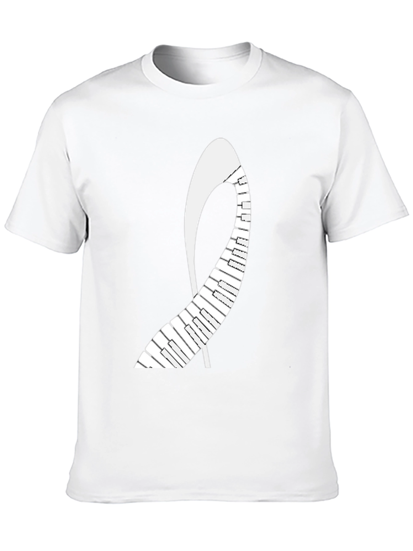 Piano Keys Abstract Graphic Tee - Black Unisex T-Shirt