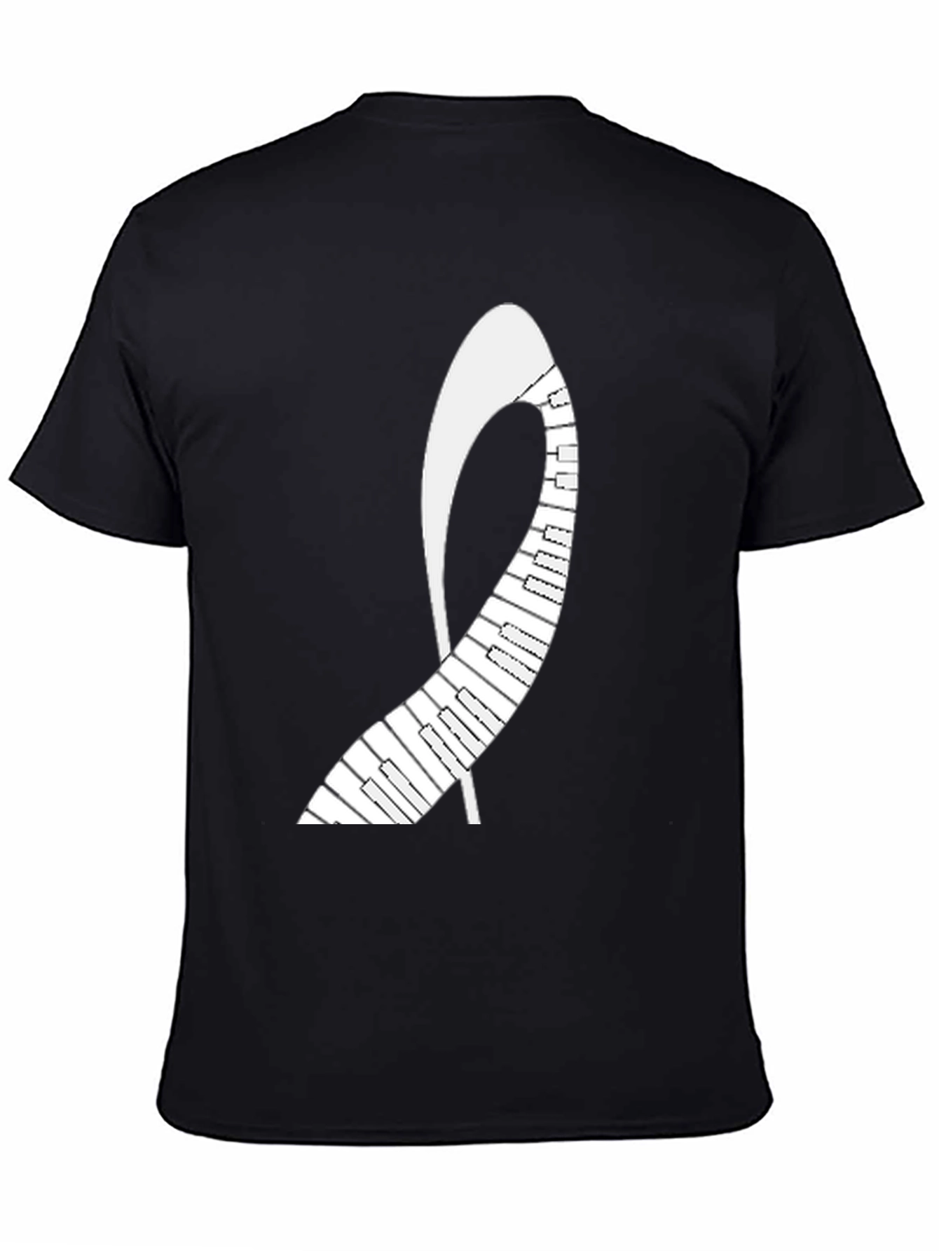 Piano Keys Abstract Graphic Tee - Black Unisex T-Shirt