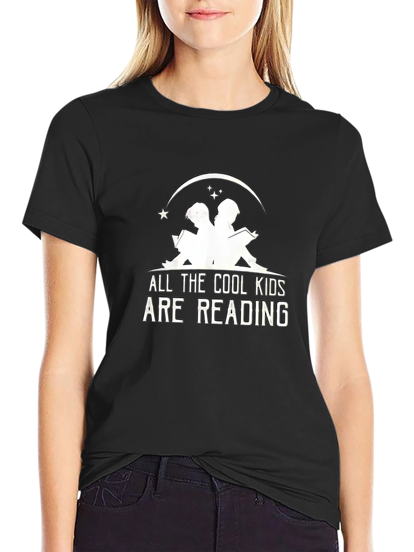 Cool Kids Reading Graphic Tee - Black