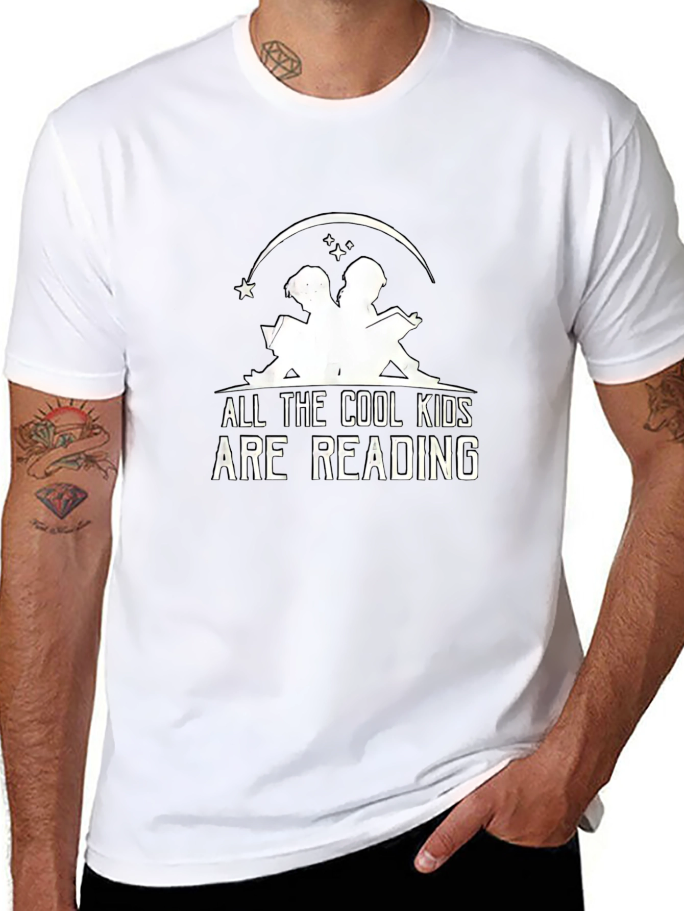 Cool Kids Reading Graphic Tee - Black
