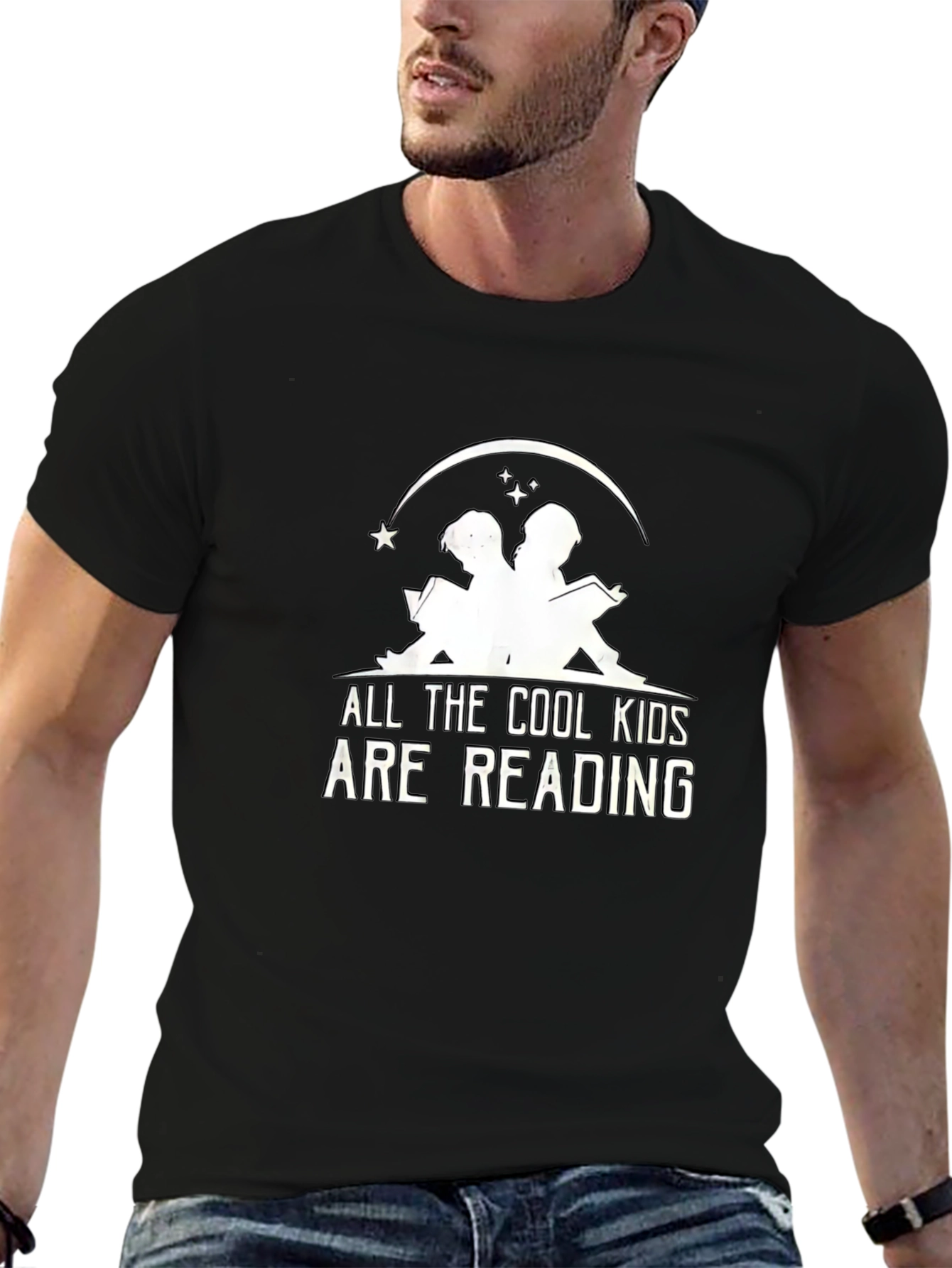Cool Kids Reading Graphic Tee - Black