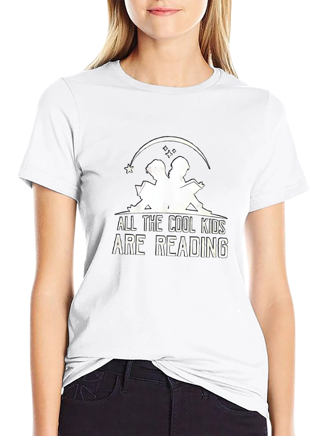 Cool Kids Reading Graphic Tee - Black