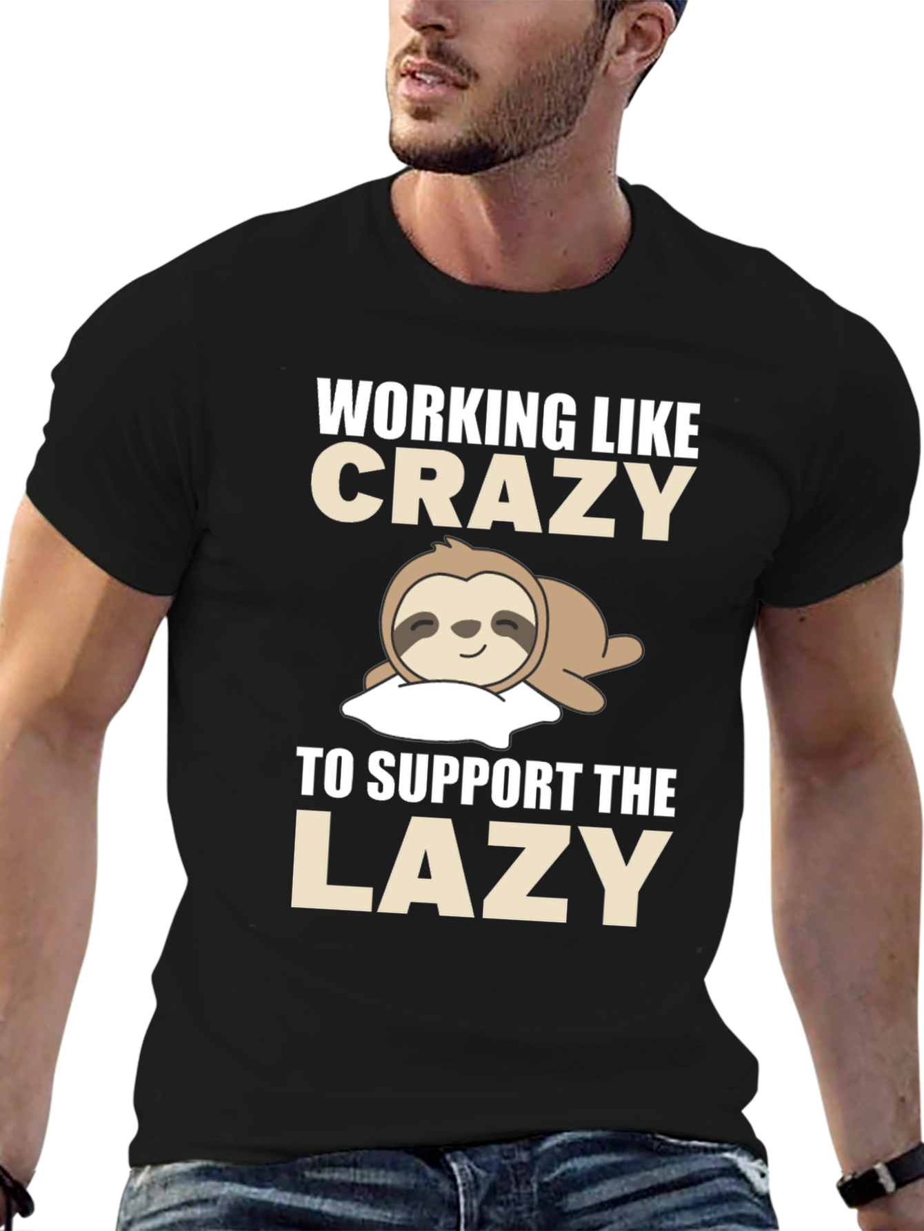 Funny Sloth T-Shirt - Working Like Crazy