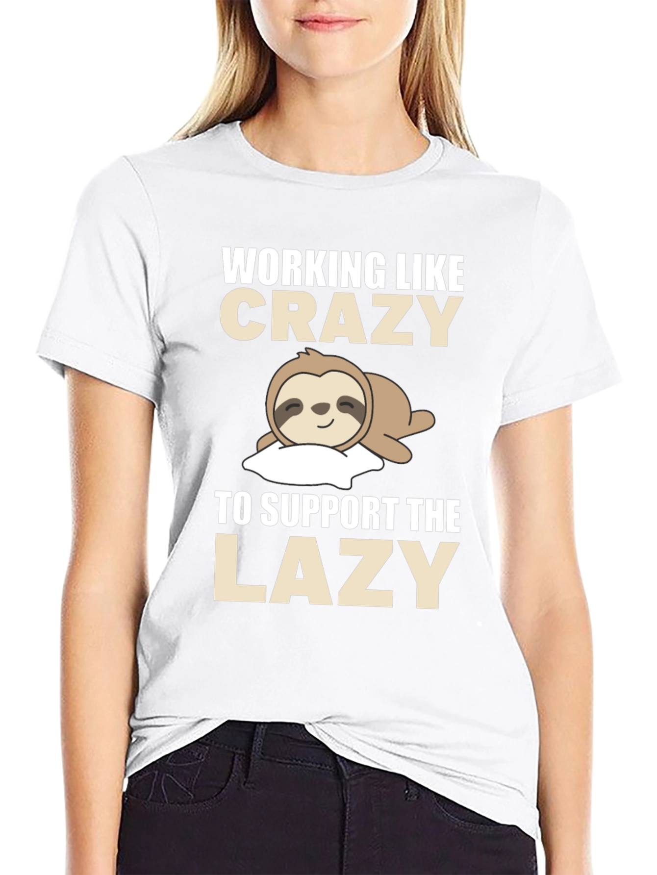 Funny Sloth T-Shirt - Working Like Crazy