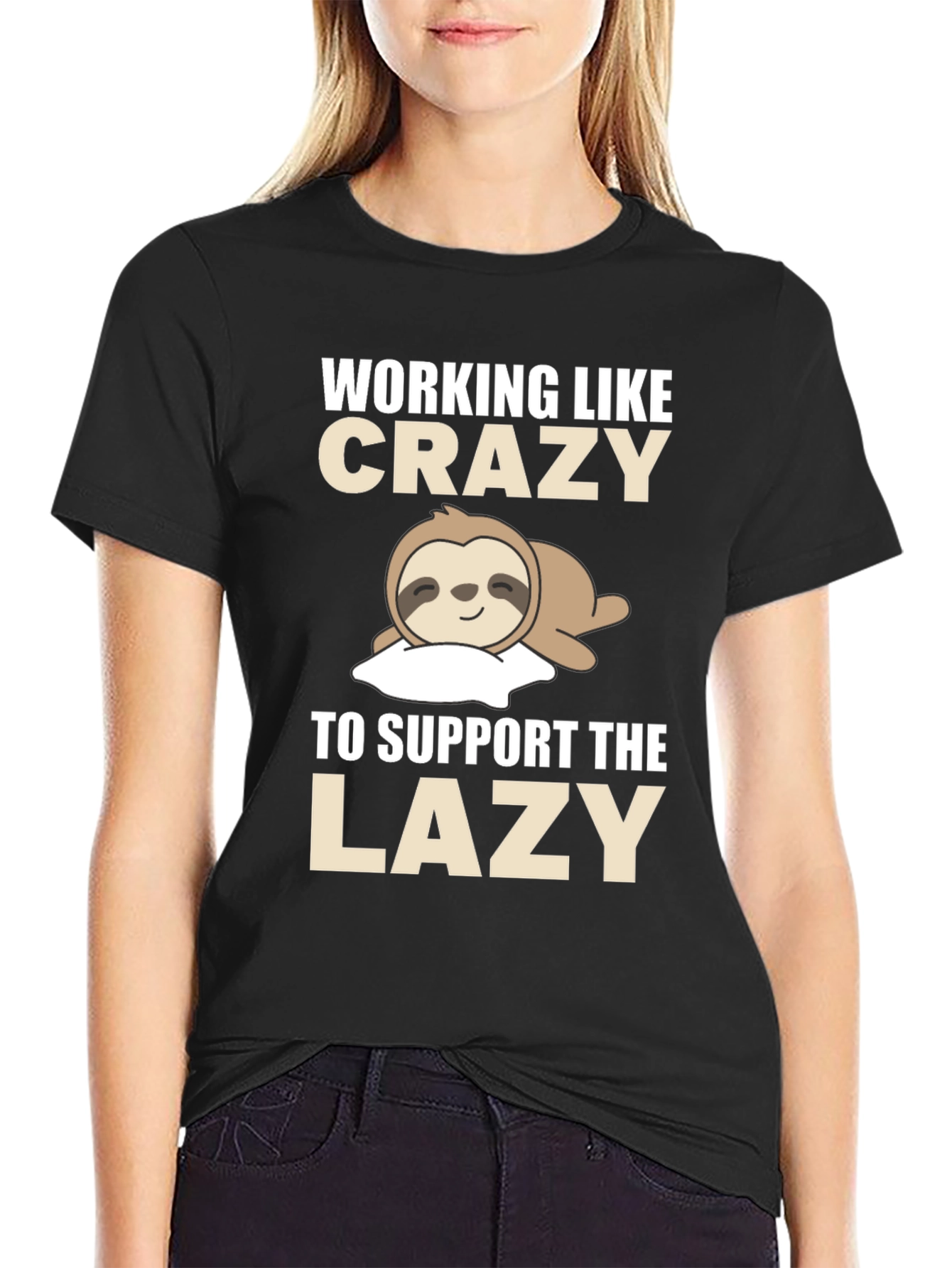 Funny Sloth T-Shirt - Working Like Crazy