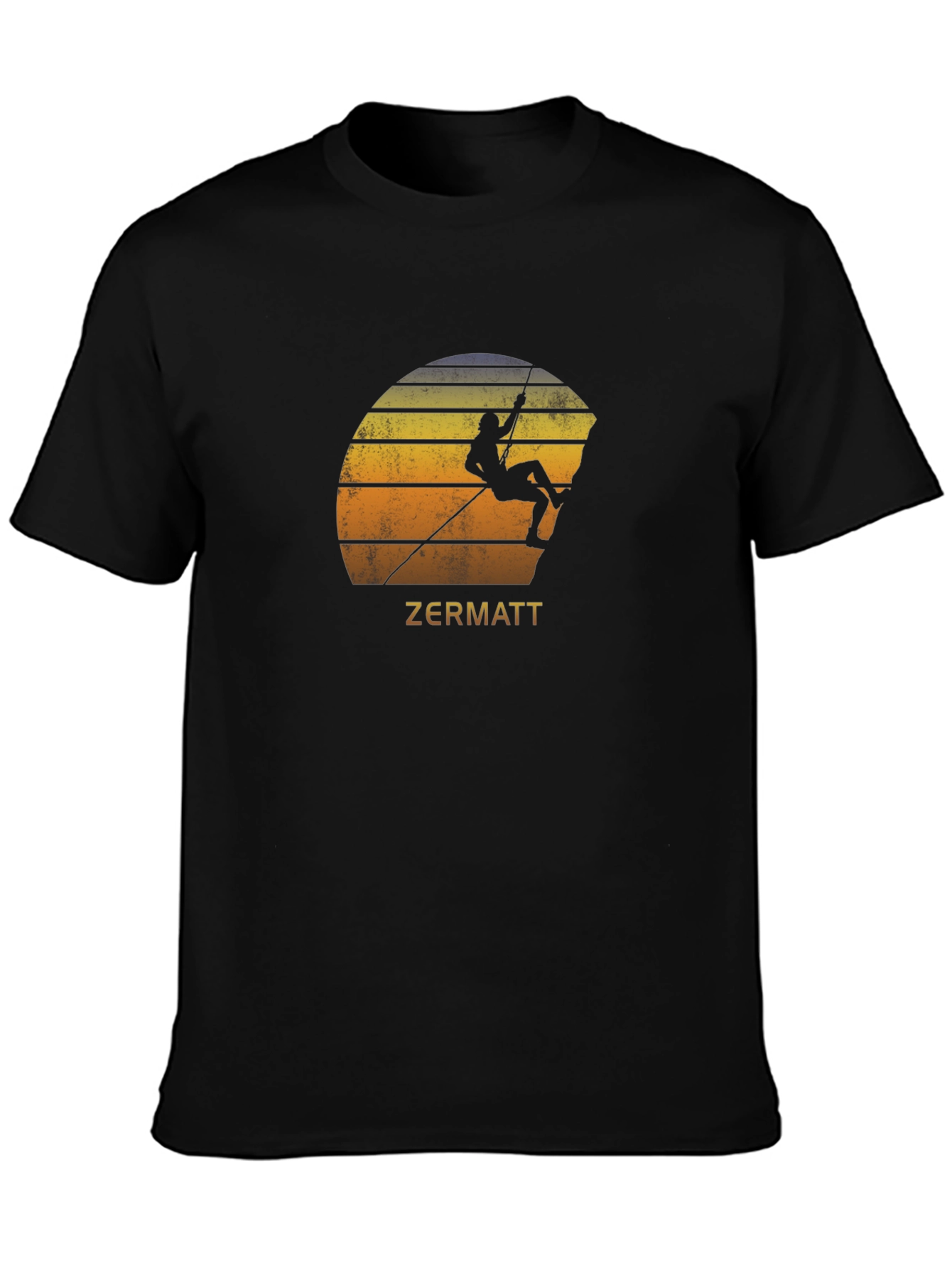 Zermatt Climbing T-Shirt - Retro Sunset Design