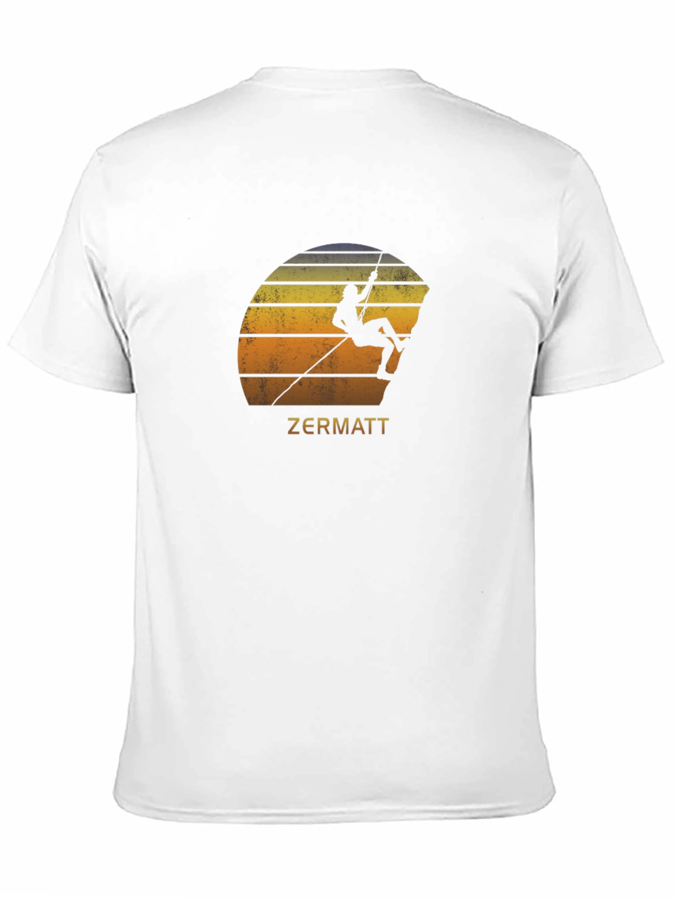 Zermatt Climbing T-Shirt - Retro Sunset Design