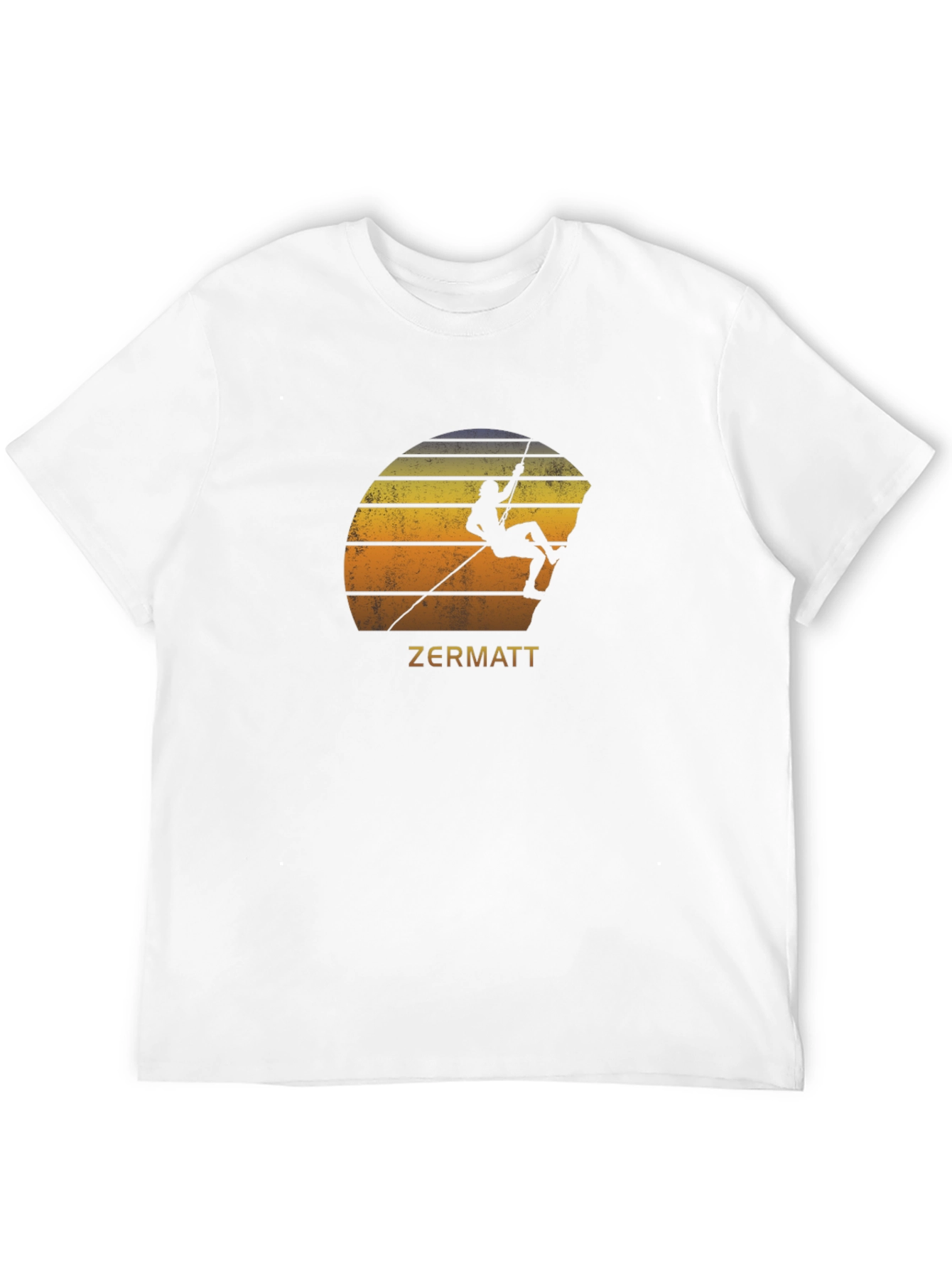 Zermatt Climbing T-Shirt - Retro Sunset Design