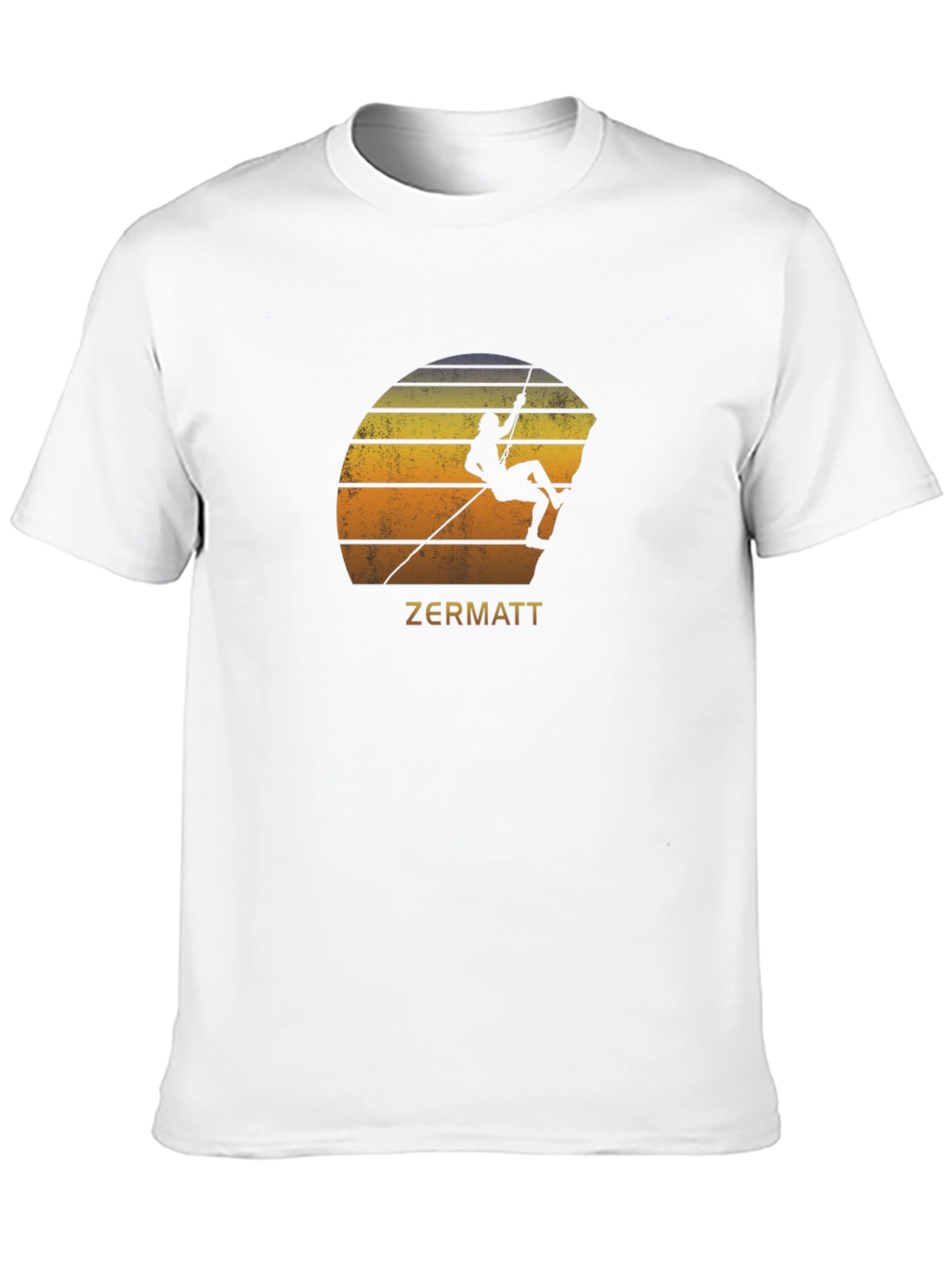 Zermatt Climbing T-Shirt - Retro Sunset Design