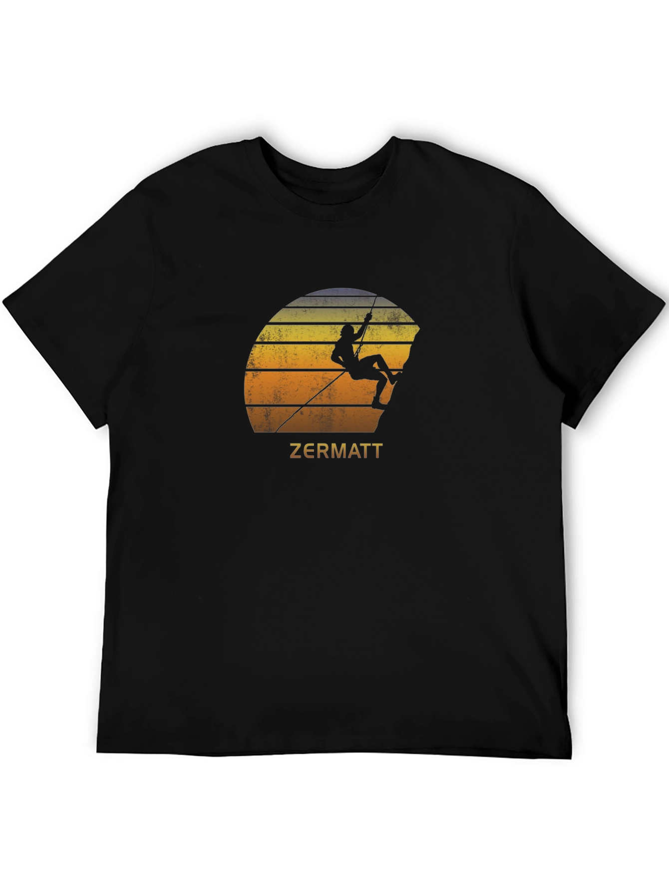 Zermatt Climbing T-Shirt - Retro Sunset Design