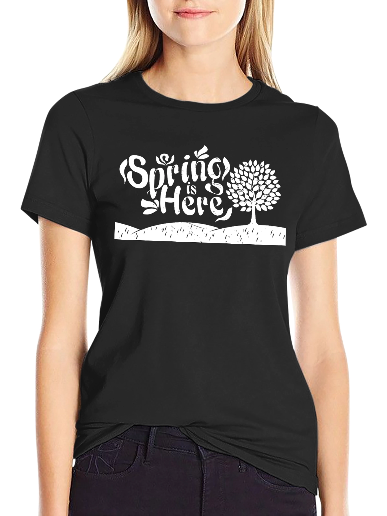 Spring is Here Graphic Tee - Black T-Shirt