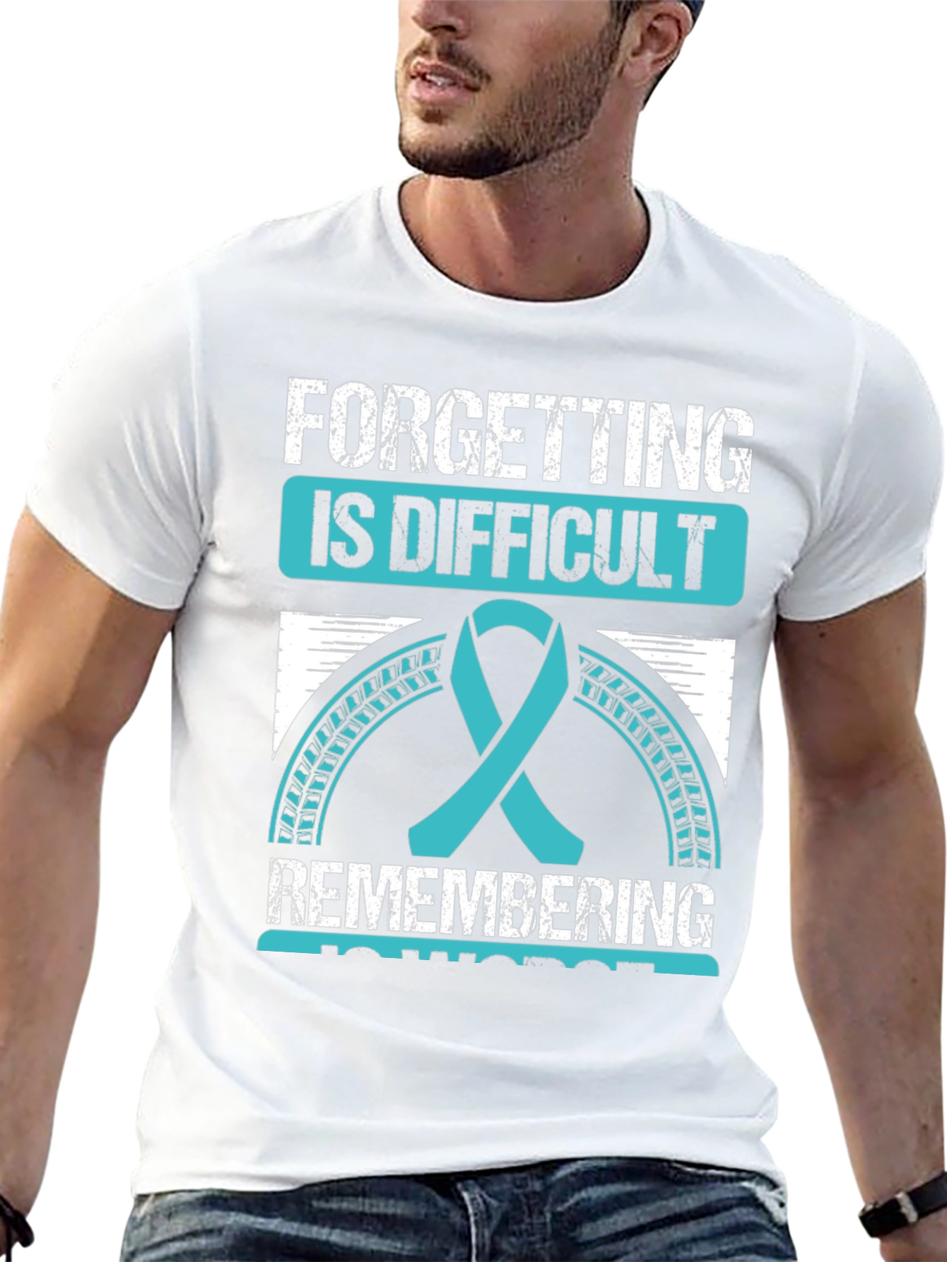 Difficult Forgetting Awareness Ribbon Graphic Tee