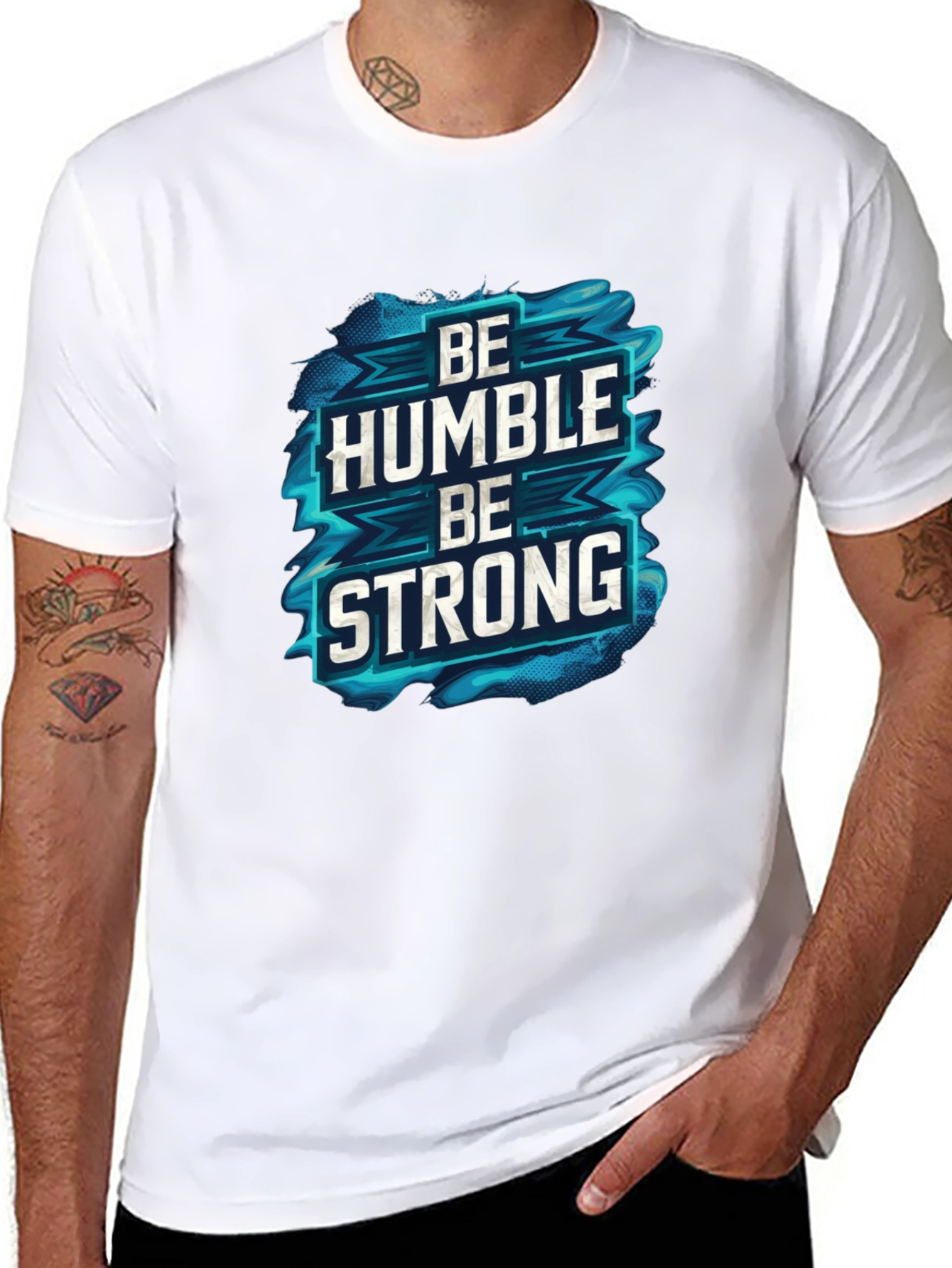 Be Humble Be Strong Graphic Black T-Shirt