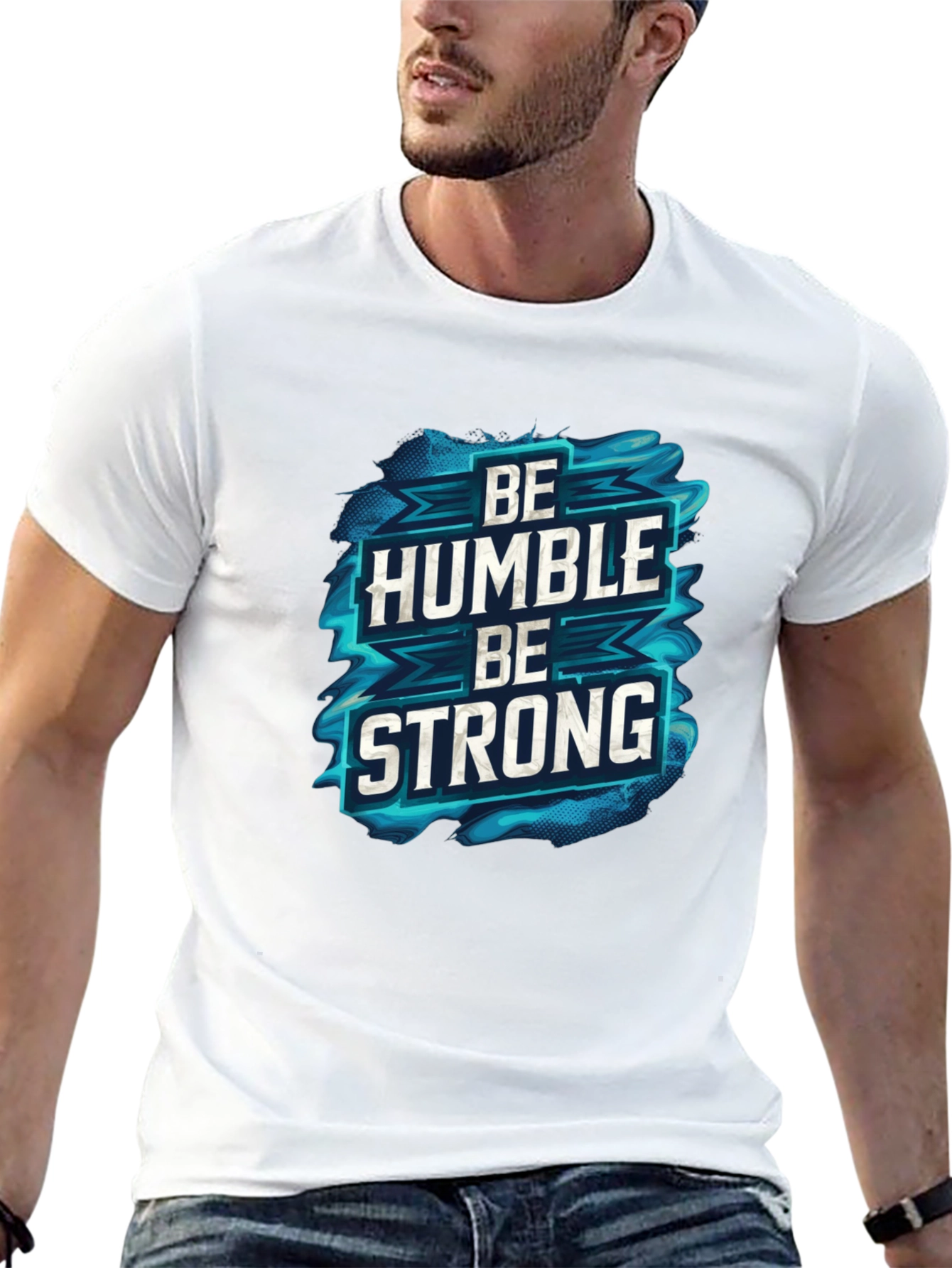 Be Humble Be Strong Graphic Black T-Shirt