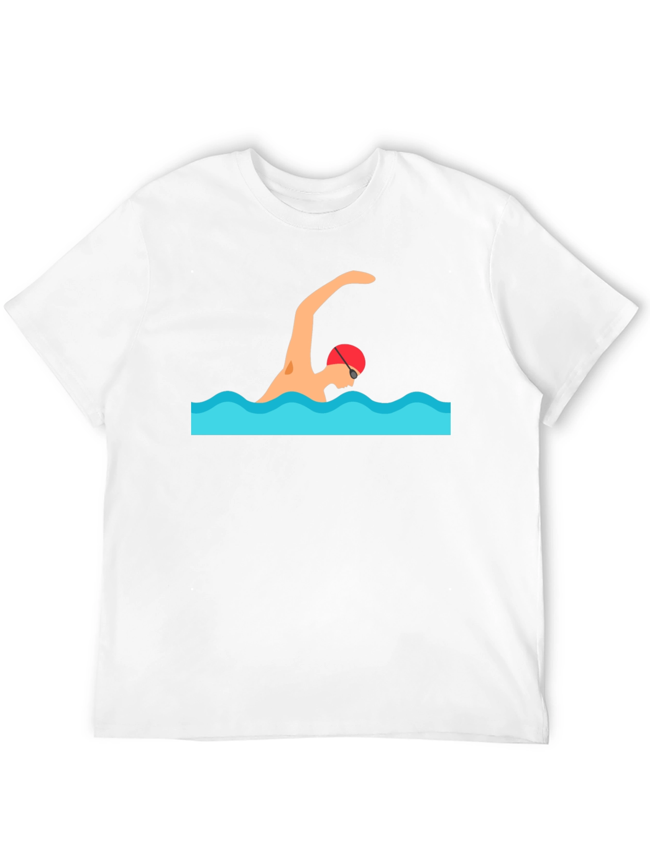 Swimmer Graphic Tee - Black Cotton T-Shirt