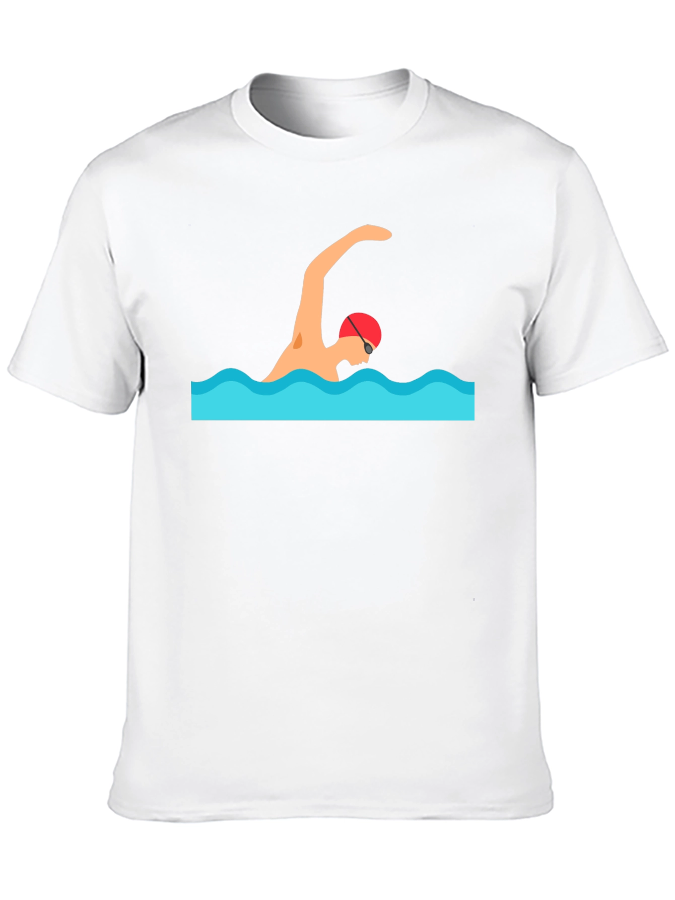 Swimmer Graphic Tee - Black Cotton T-Shirt