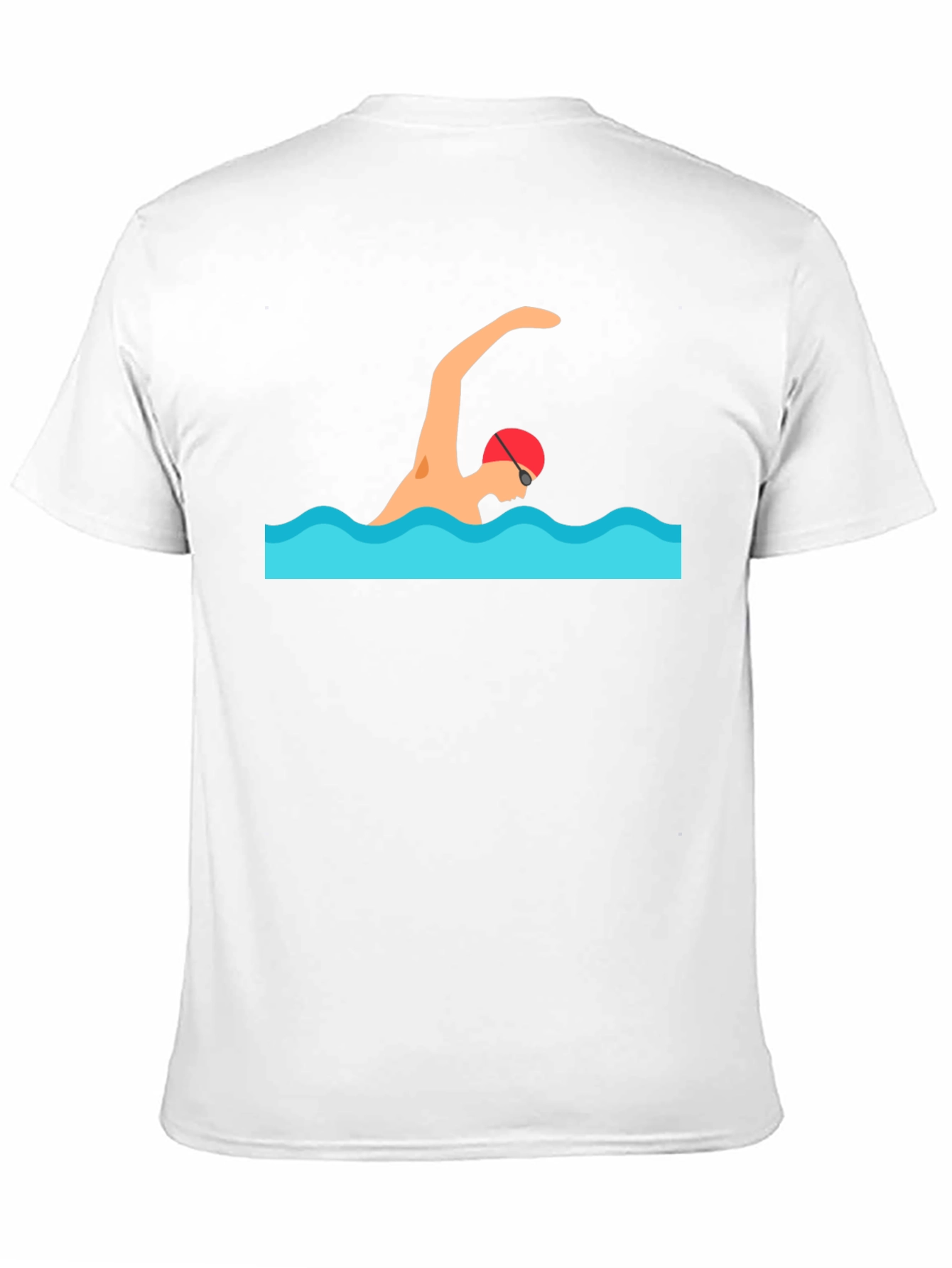 Swimmer Graphic Tee - Black Cotton T-Shirt