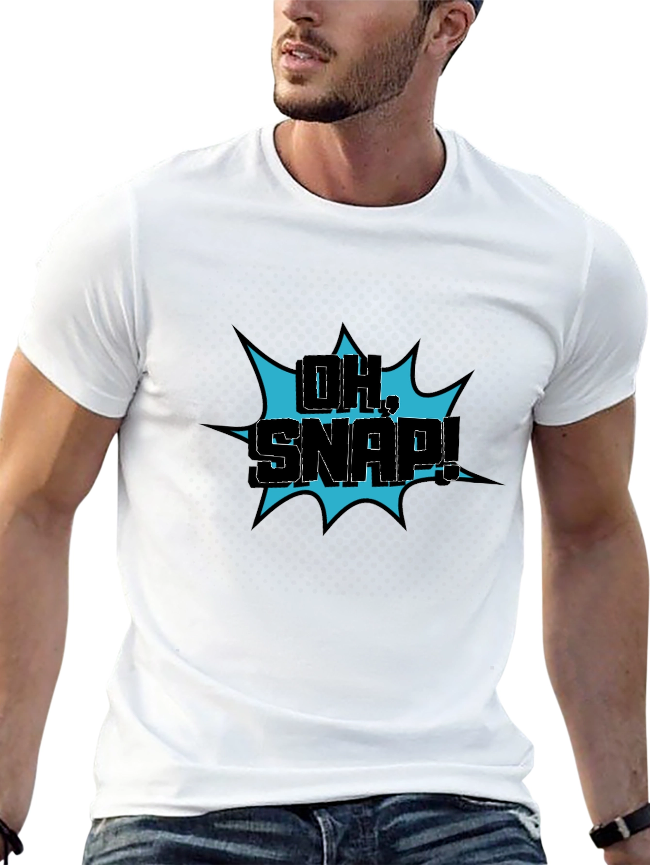 Oh Snap! Graphic Print Black T-Shirt