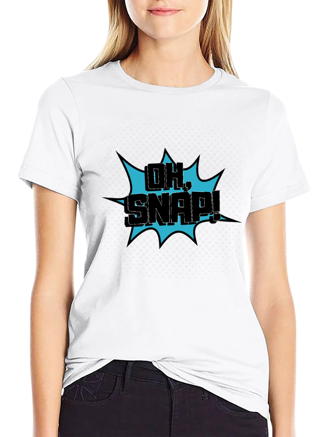 Oh Snap! Graphic Print Black T-Shirt