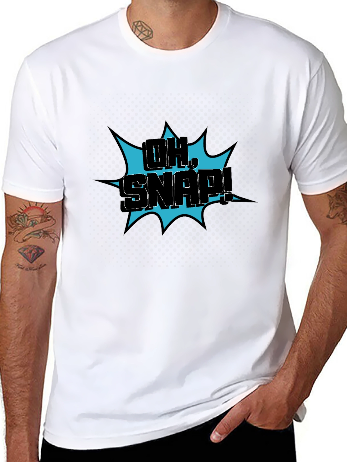 Oh Snap! Graphic Print Black T-Shirt