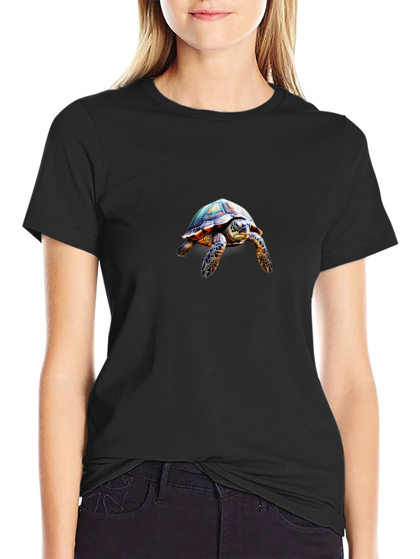 Turtle Graphic Black T-Shirt