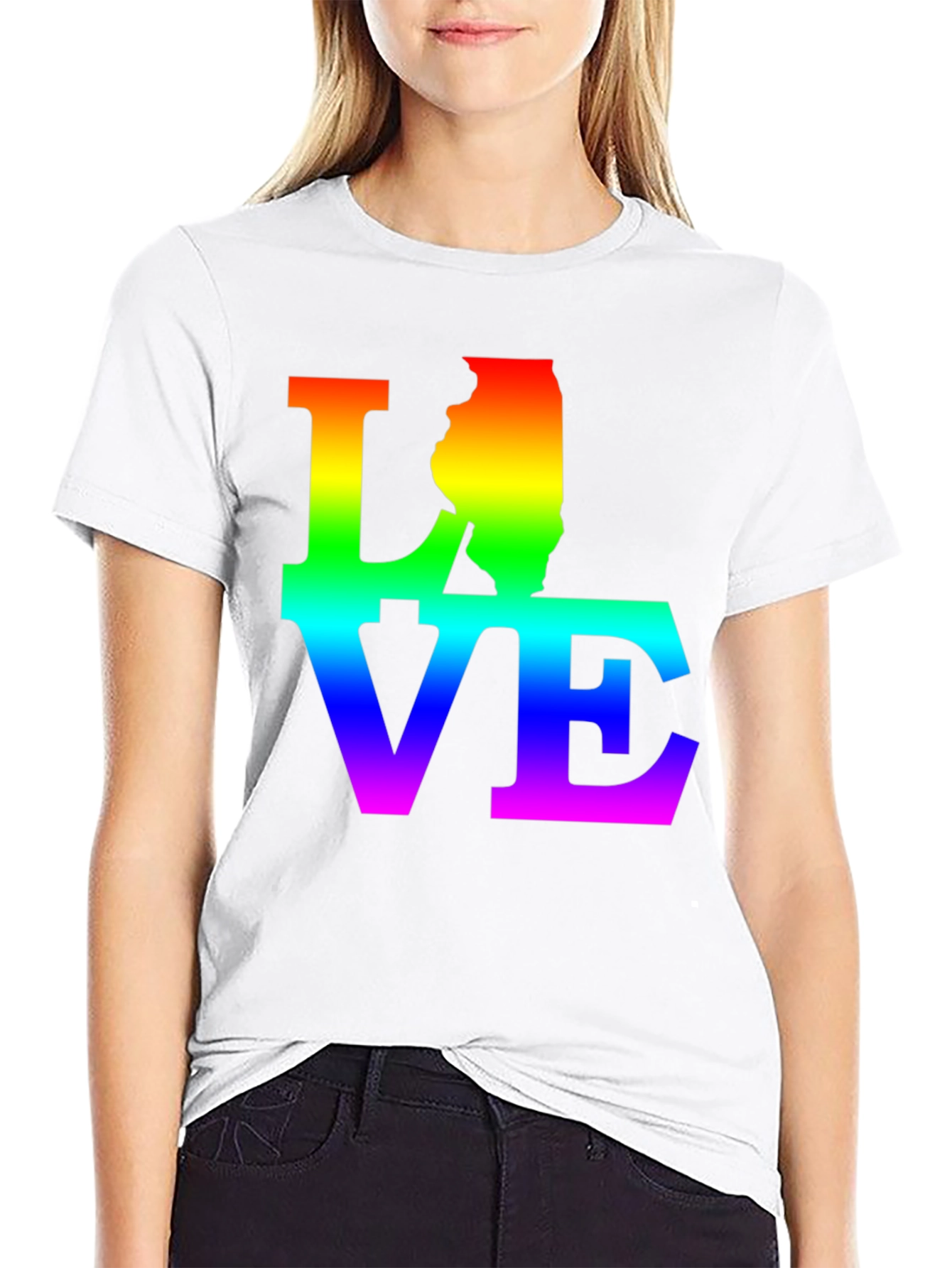 Rainbow LOVE Illinois T-Shirt