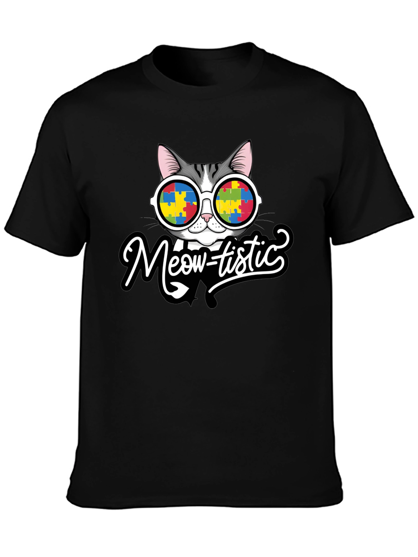 Meow-tistic Cat Autism Awareness T-Shirt