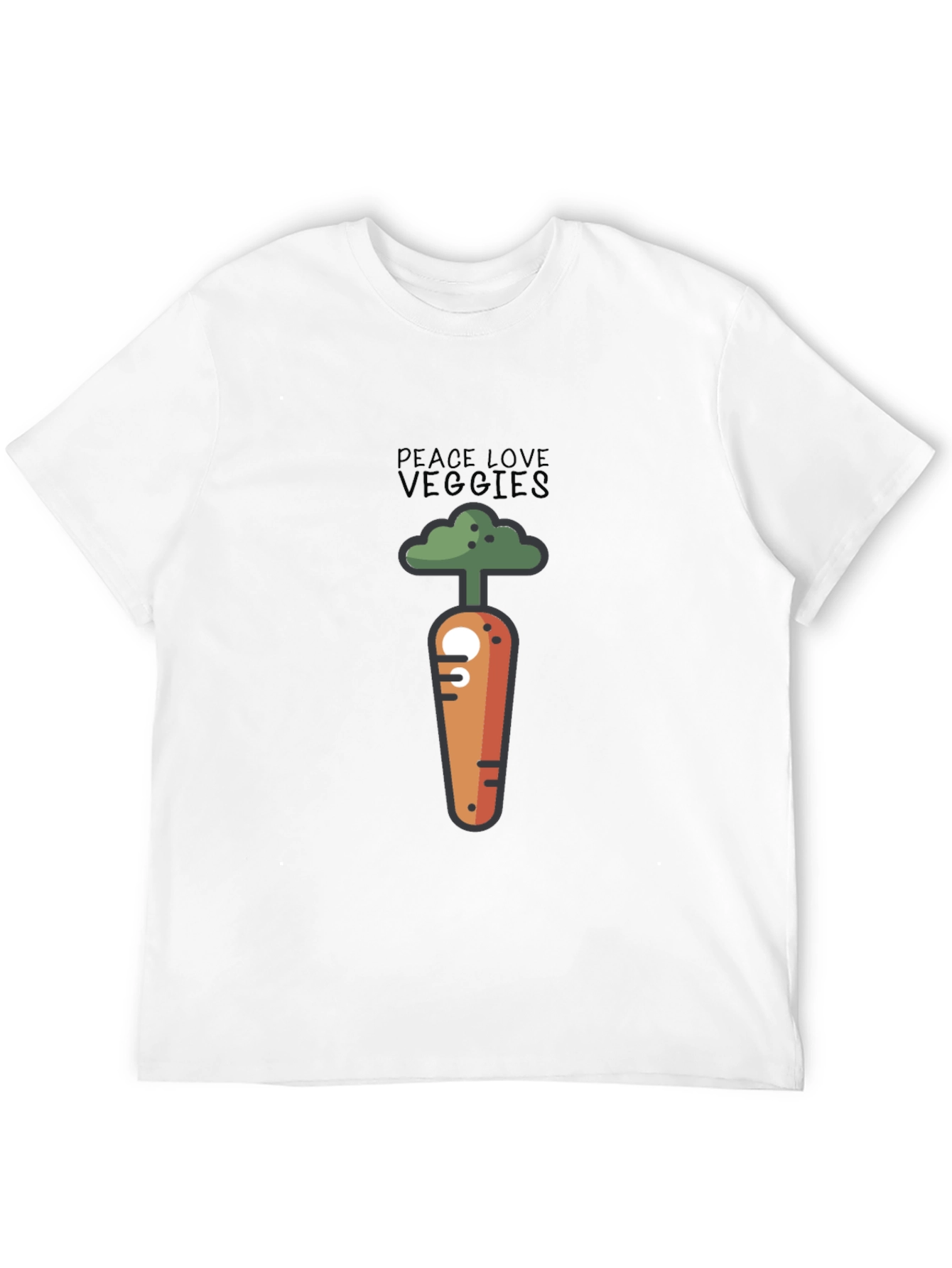 Peace Love Veggies Graphic T-Shirt - Black
