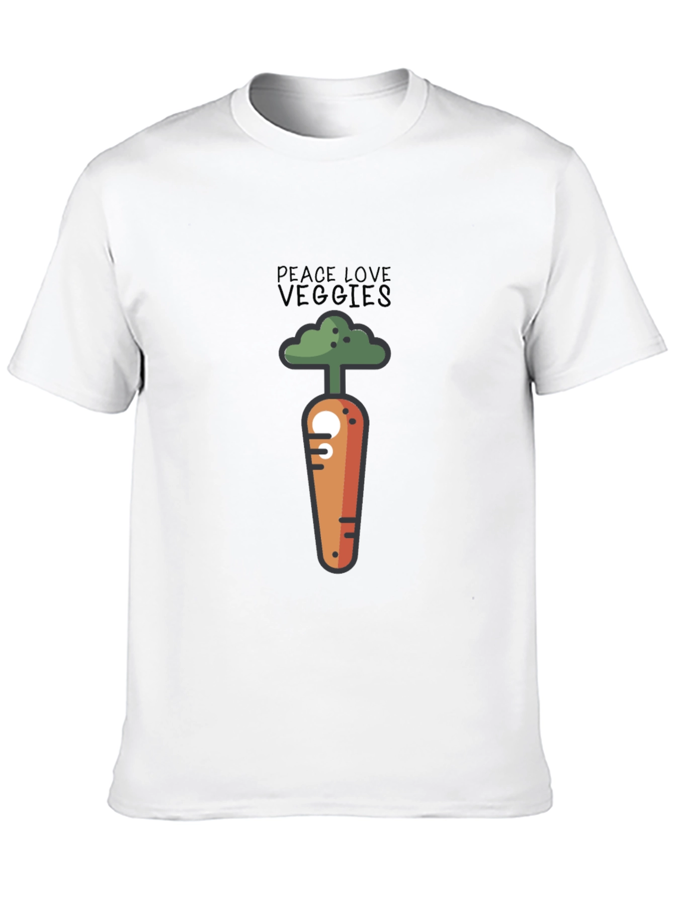 Peace Love Veggies Graphic T-Shirt - Black