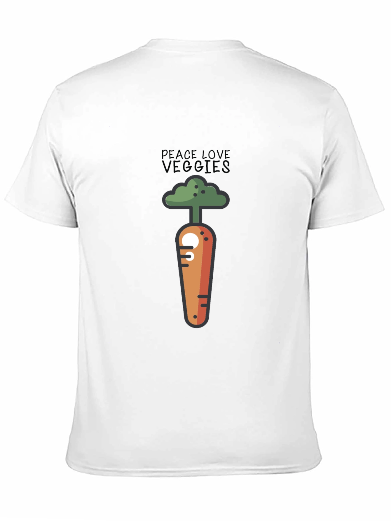 Peace Love Veggies Graphic T-Shirt - Black