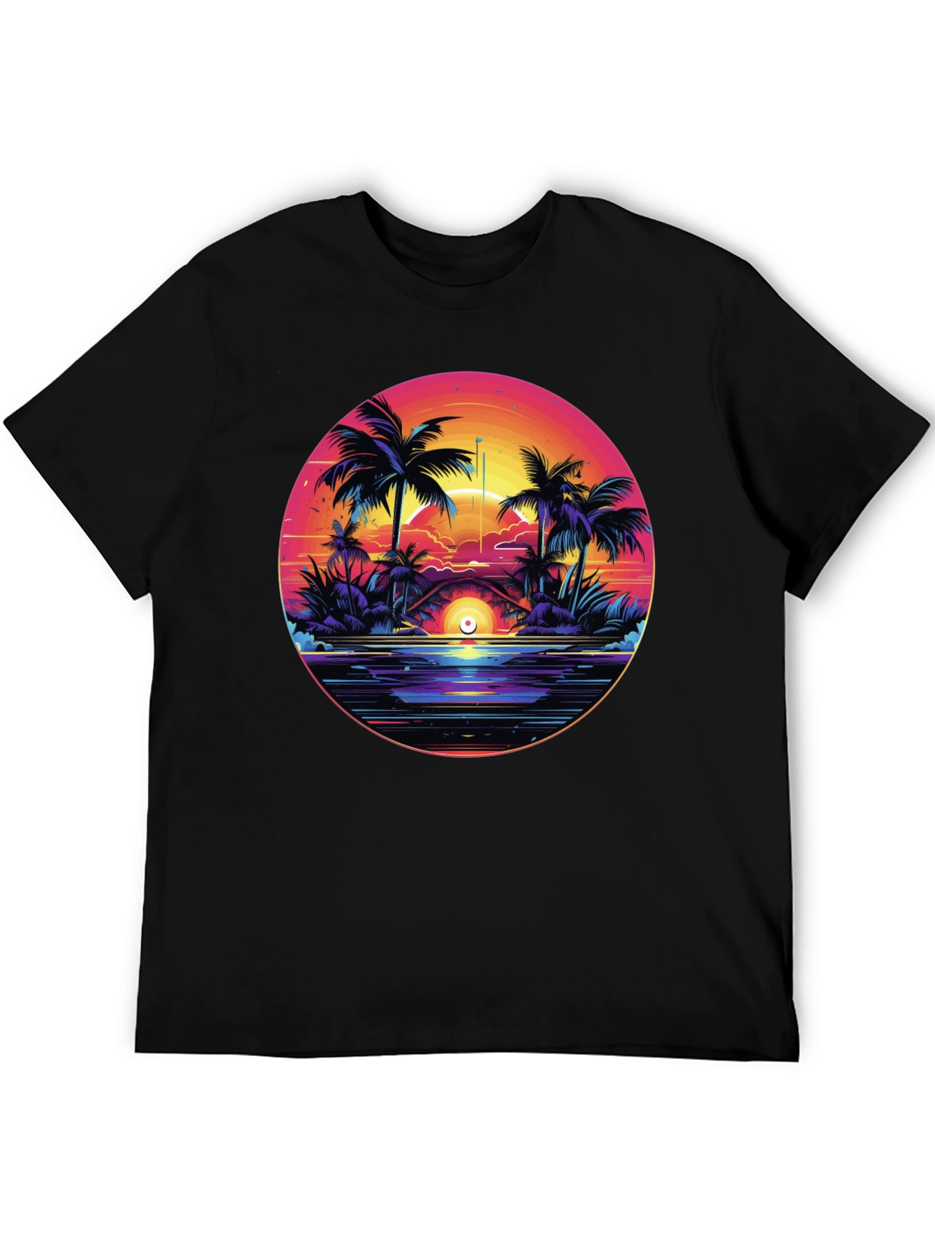 Sunset Palm T-Shirt - Tropical Vibes