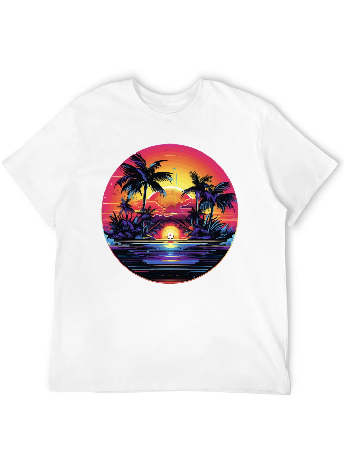 Sunset Palm T-Shirt - Tropical Vibes