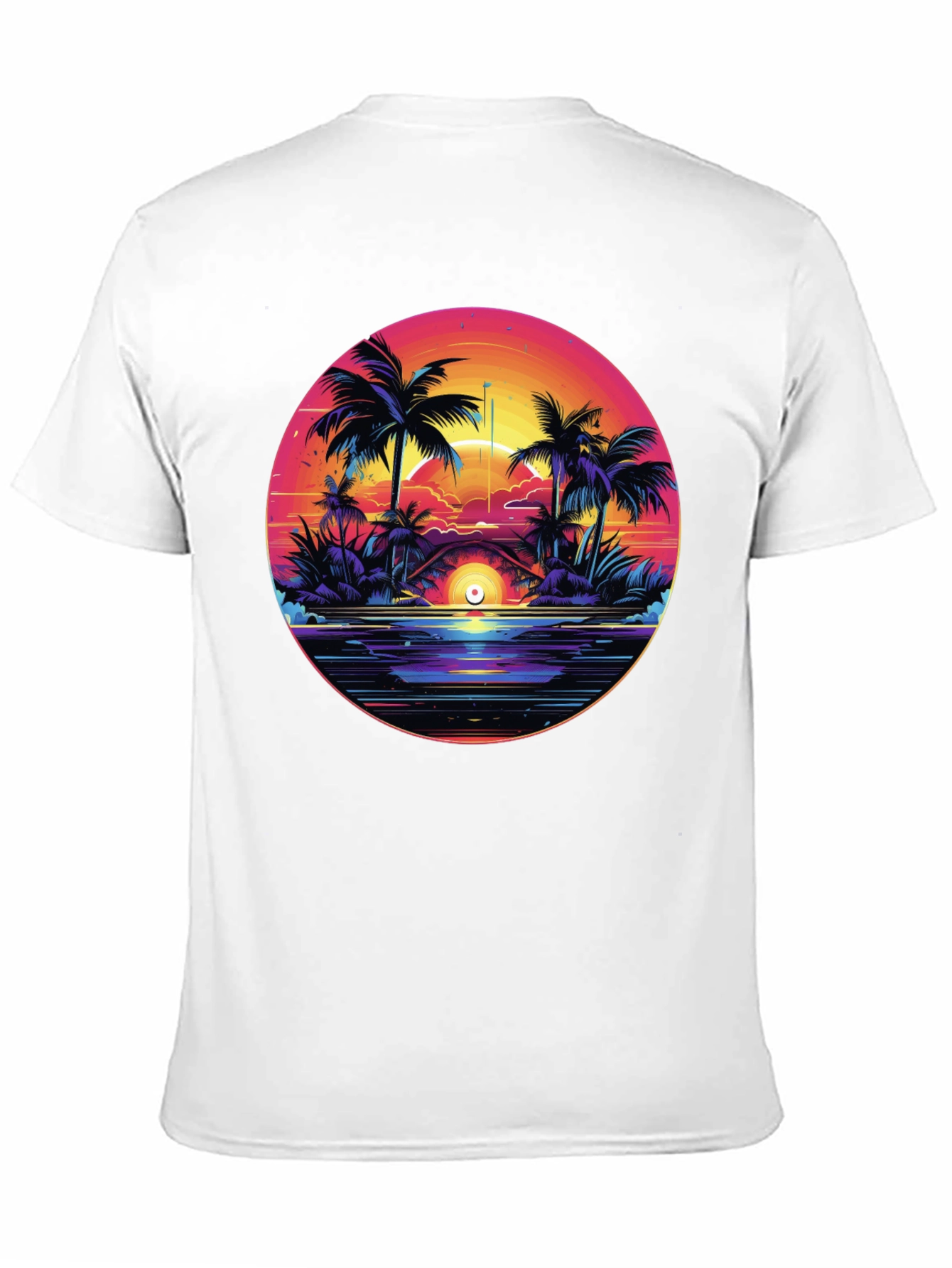 Sunset Palm T-Shirt - Tropical Vibes