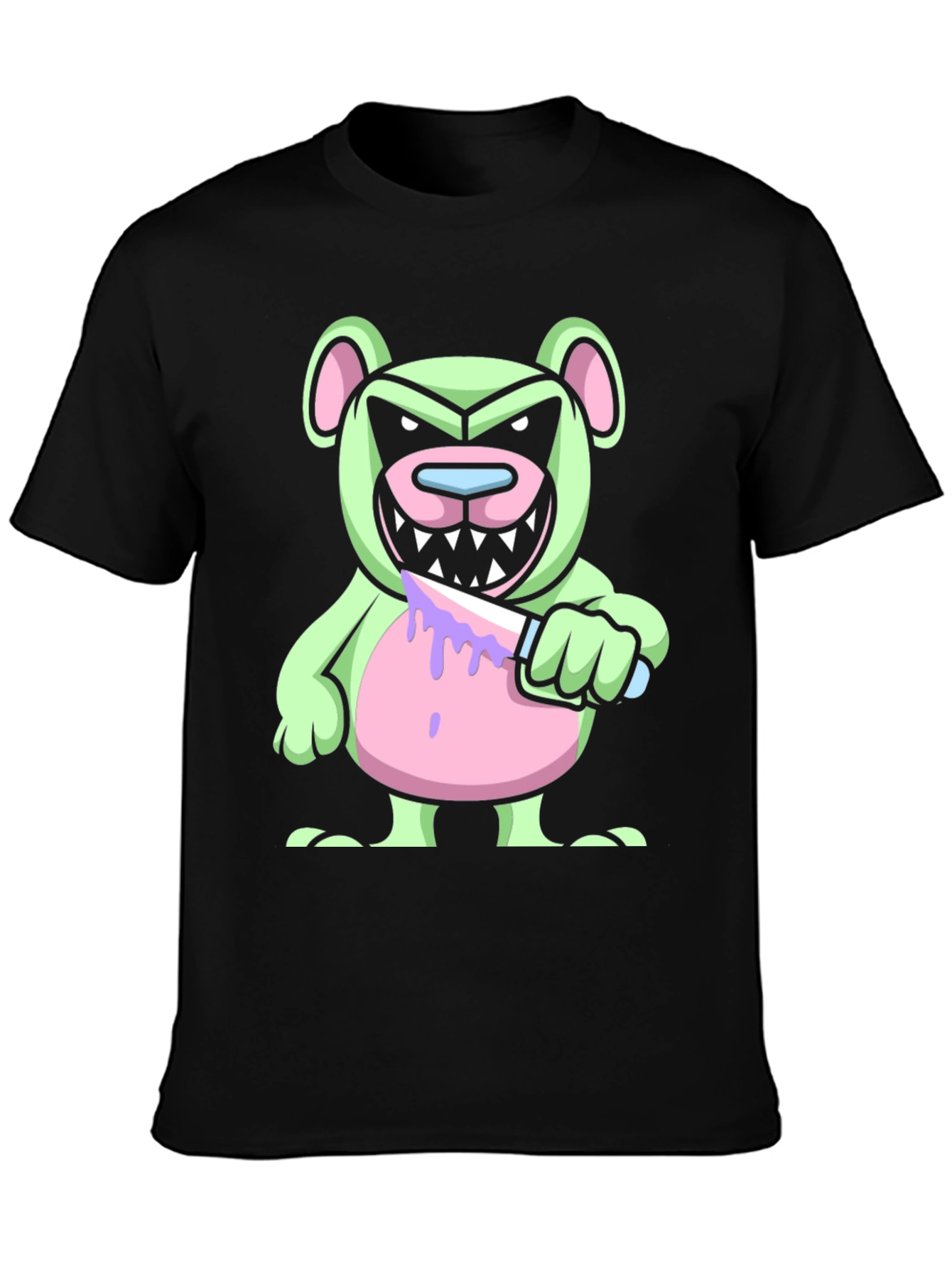 Psycho Bear T-Shirt - Edgy Cartoon Graphic Tee