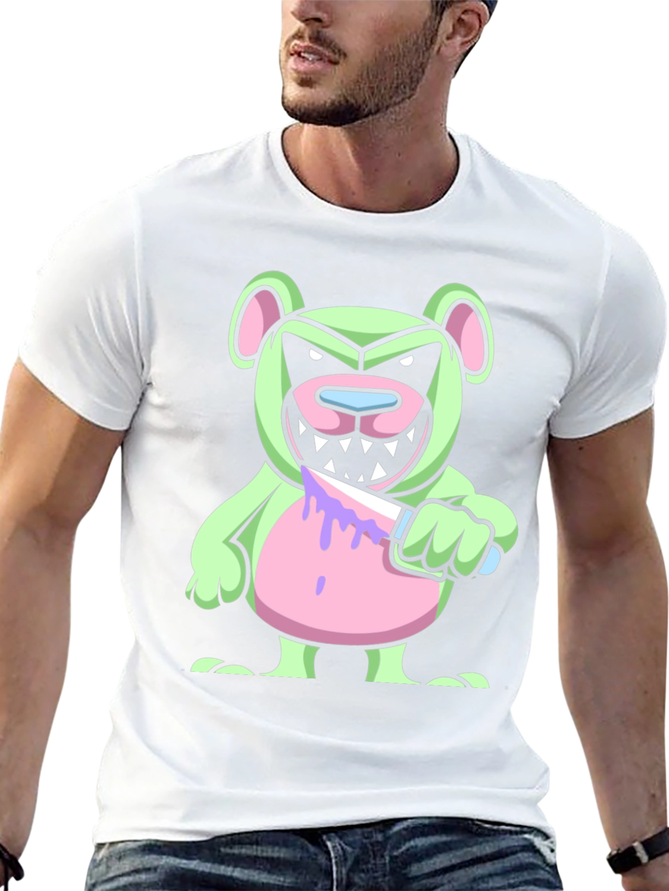 Psycho Bear T-Shirt - Edgy Cartoon Graphic Tee