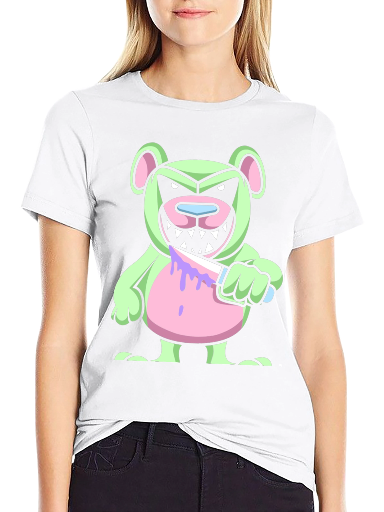 Psycho Bear T-Shirt - Edgy Cartoon Graphic Tee