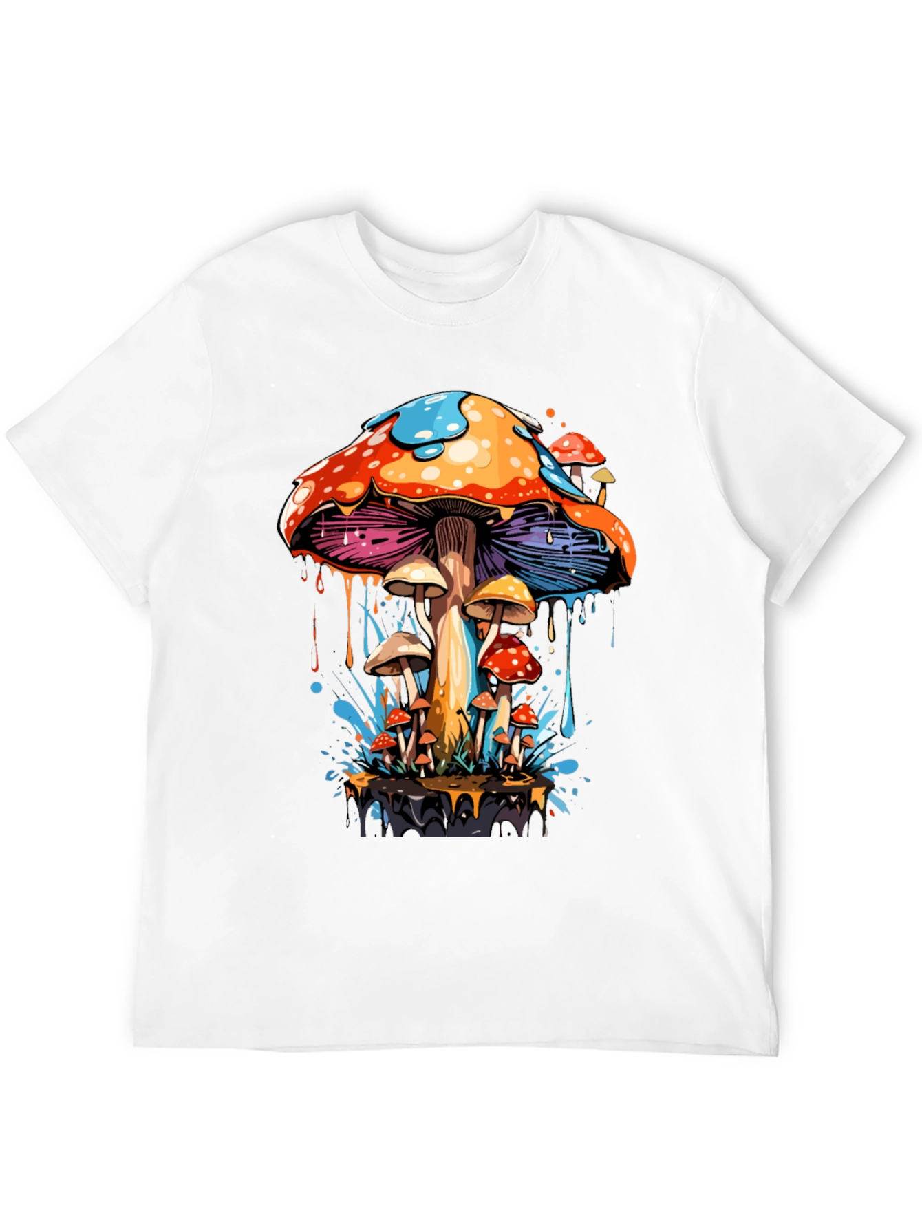 Psychedelic Mushroom Graphic Tee - Black