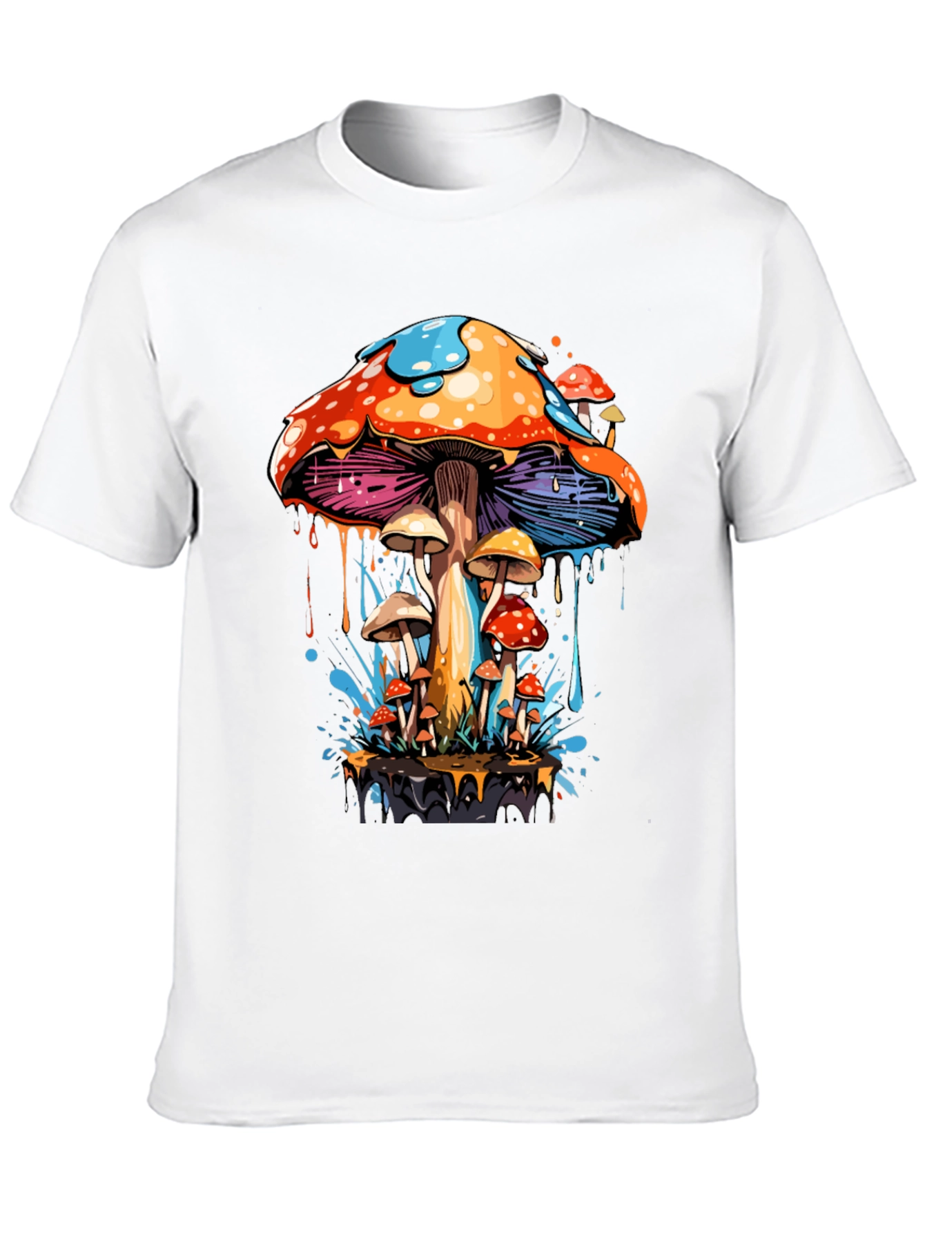 Psychedelic Mushroom Graphic Tee - Black