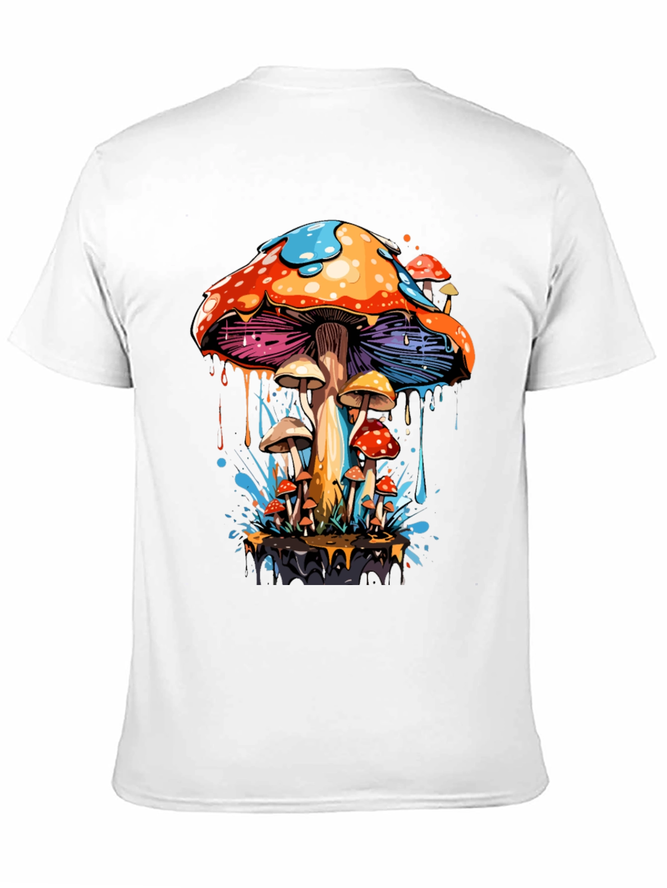 Psychedelic Mushroom Graphic Tee - Black
