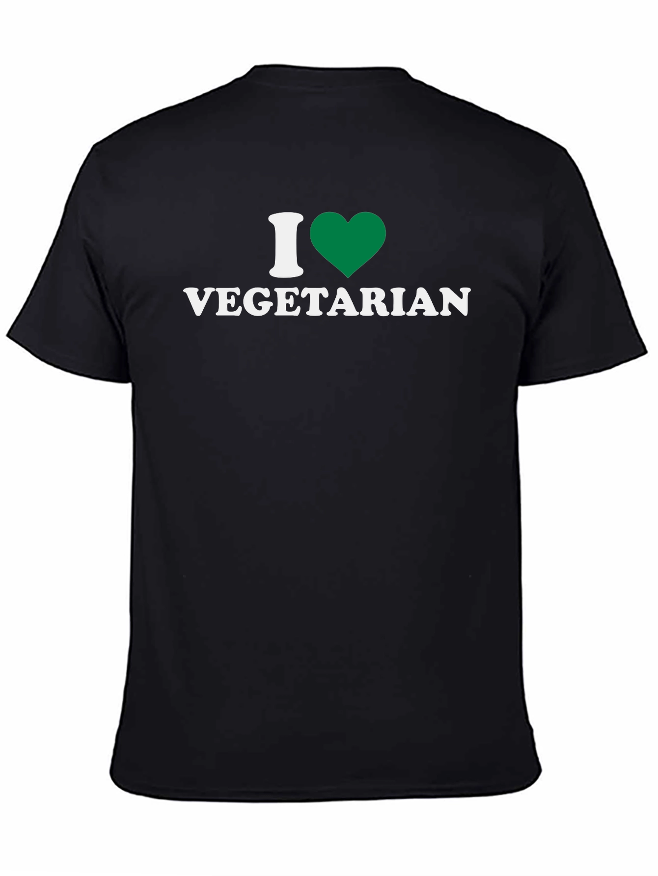 I Love Vegetarian T-Shirt - Green Heart Design
