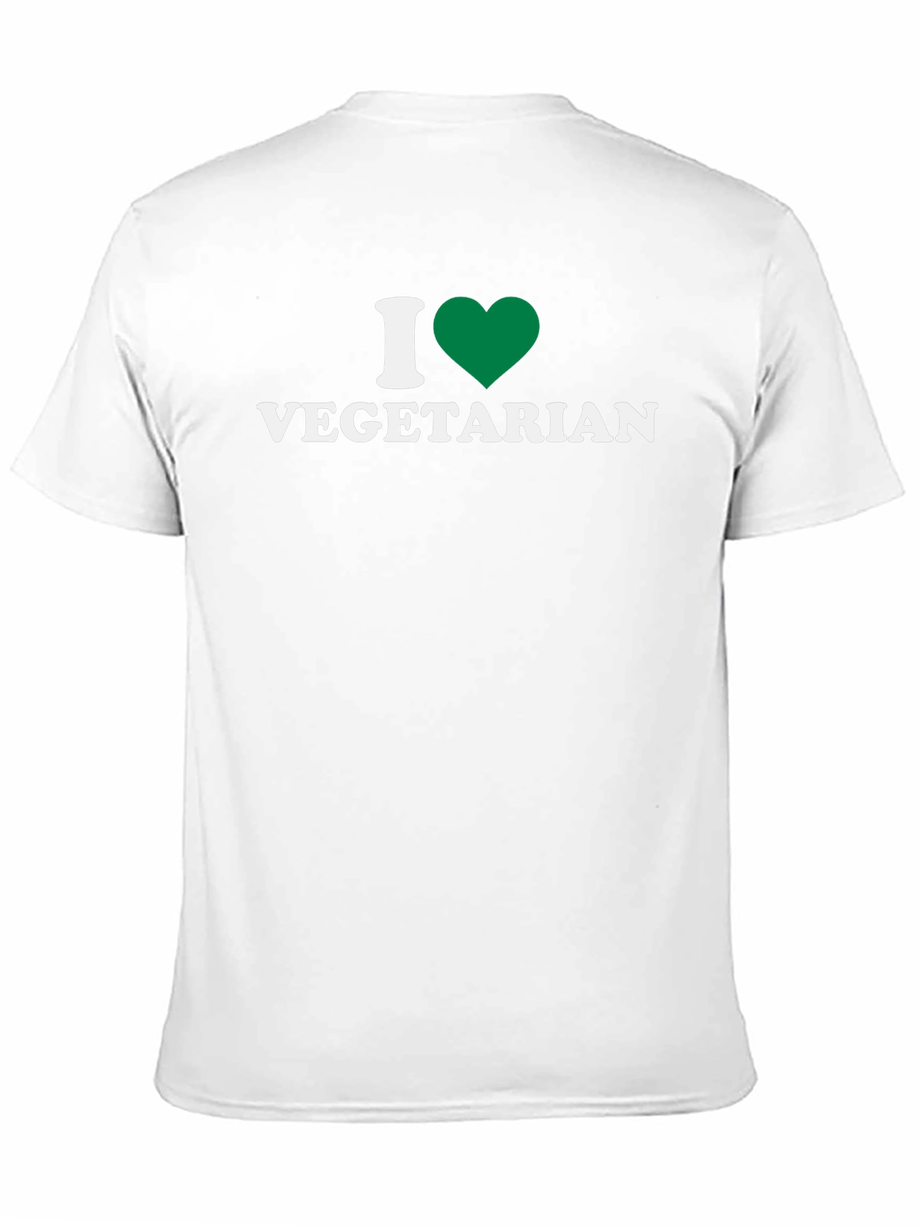 I Love Vegetarian T-Shirt - Green Heart Design