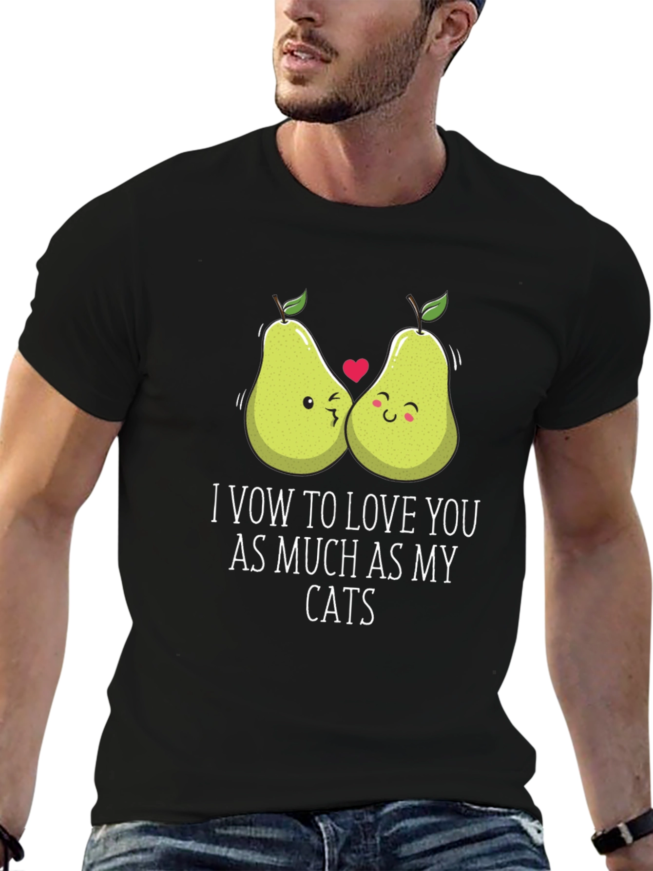 Funny Pear Love Cat T-Shirt