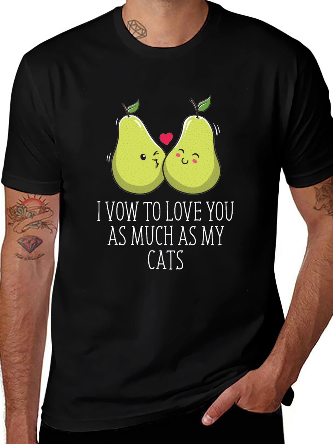Funny Pear Love Cat T-Shirt