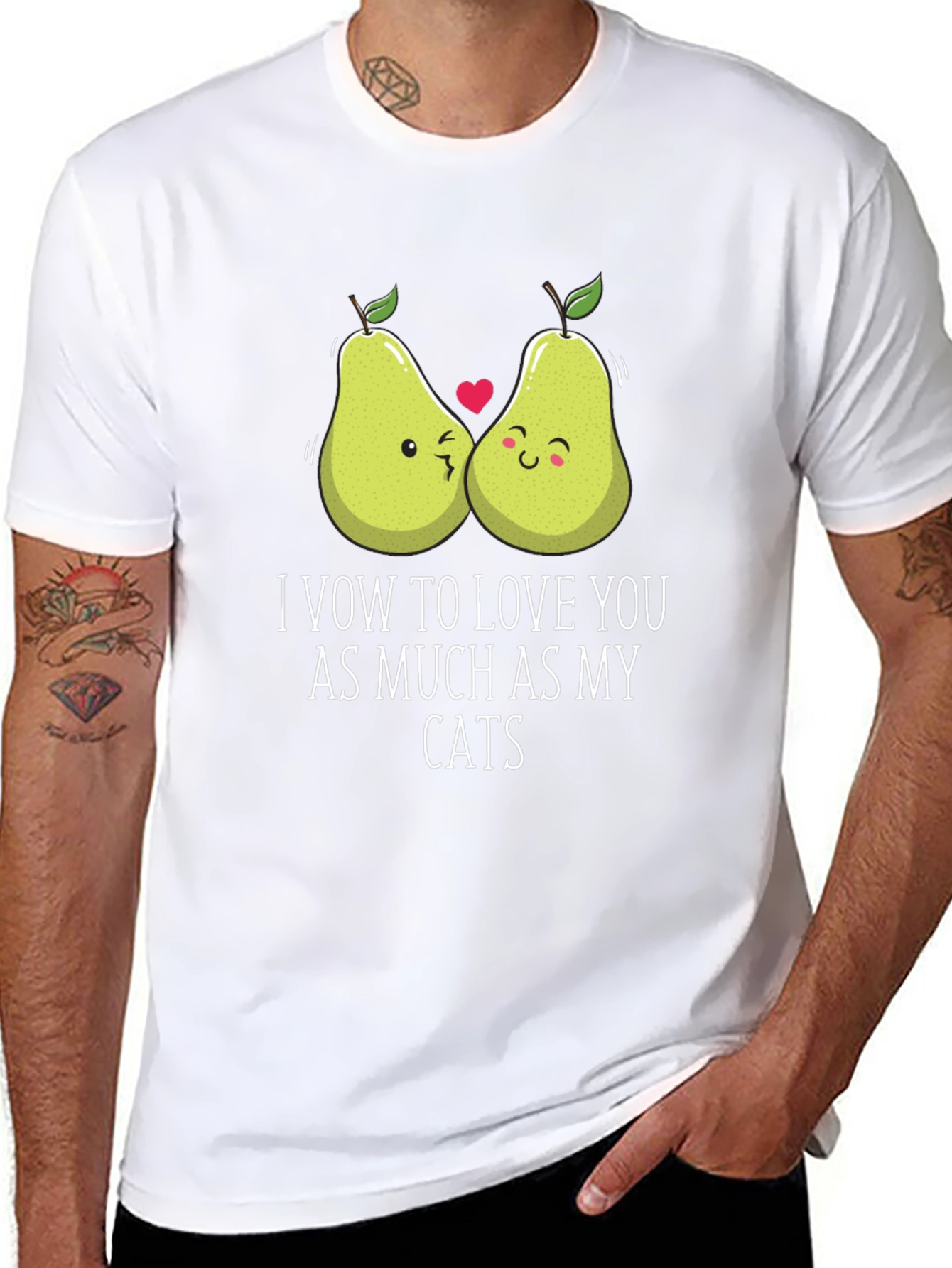 Funny Pear Love Cat T-Shirt