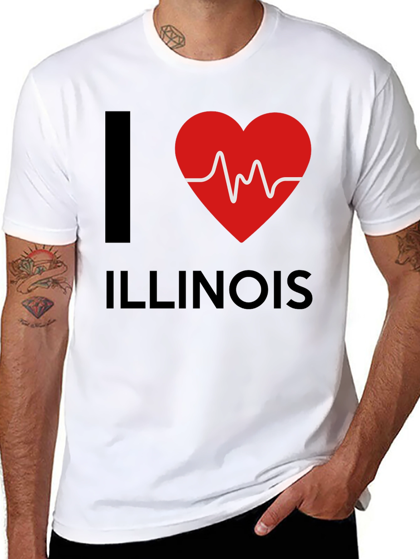I Heart Illinois T-Shirt - Novelty Graphic Tee