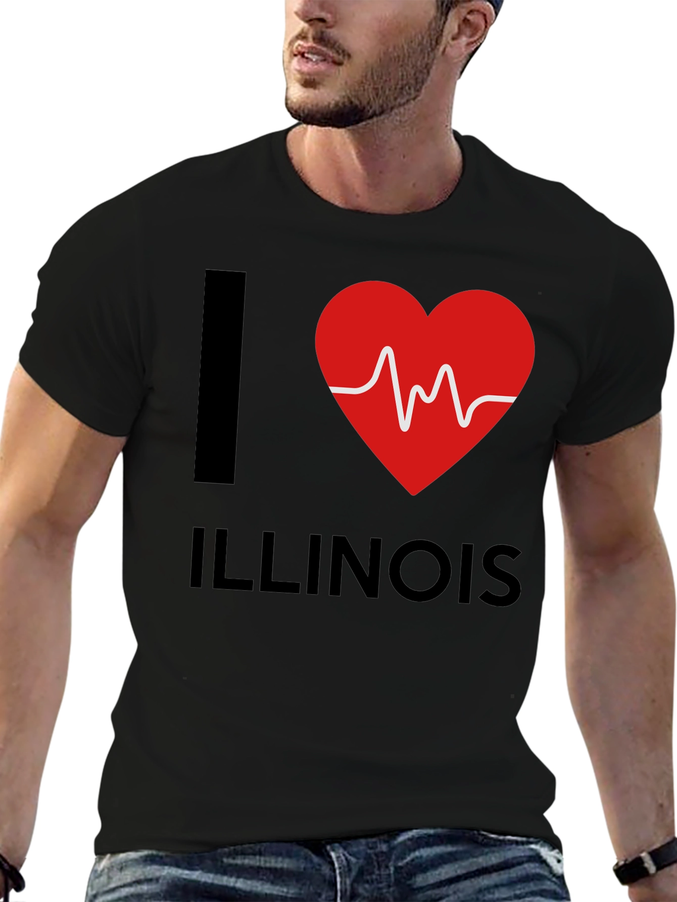 I Heart Illinois T-Shirt - Novelty Graphic Tee