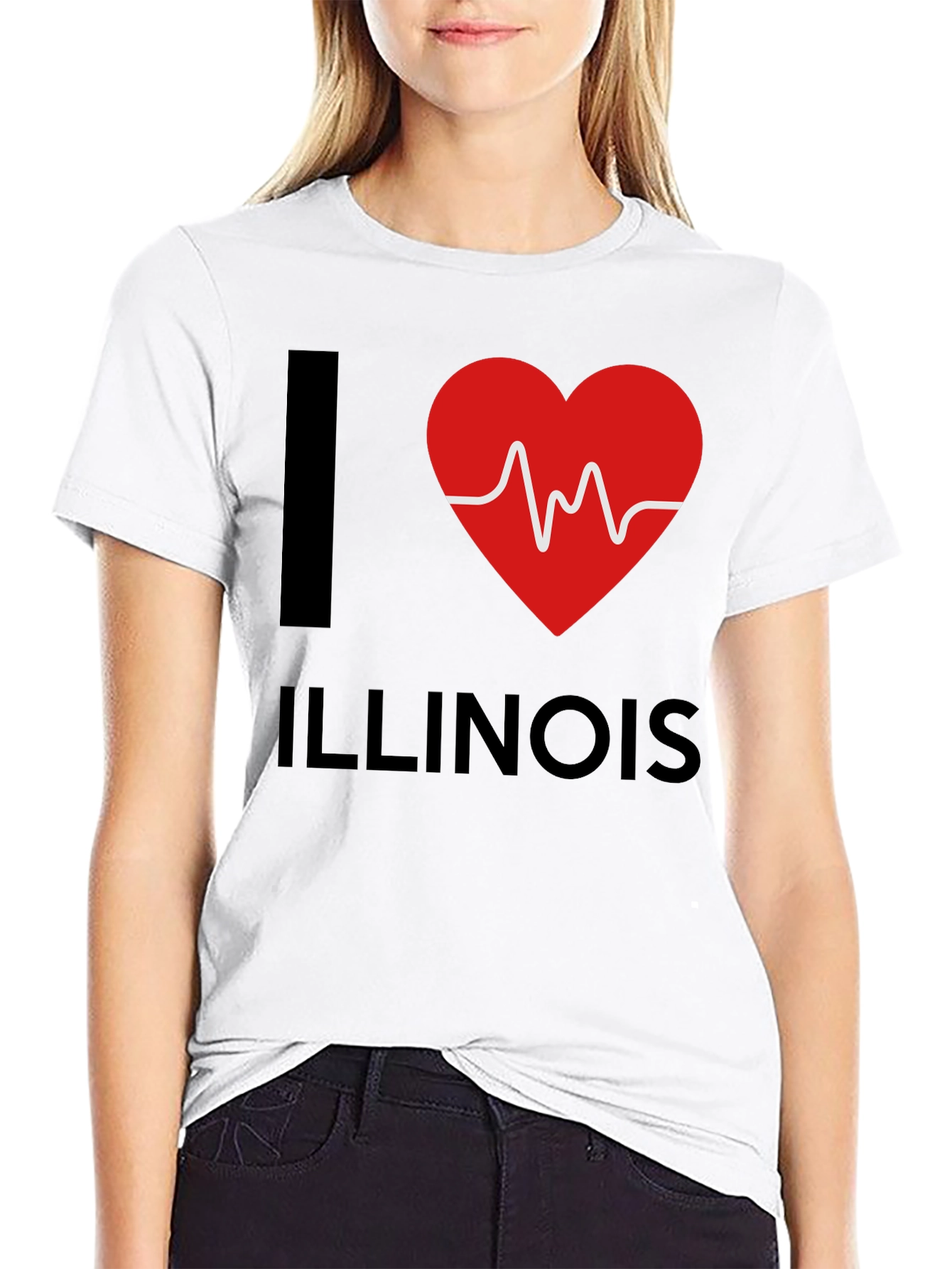 I Heart Illinois T-Shirt - Novelty Graphic Tee